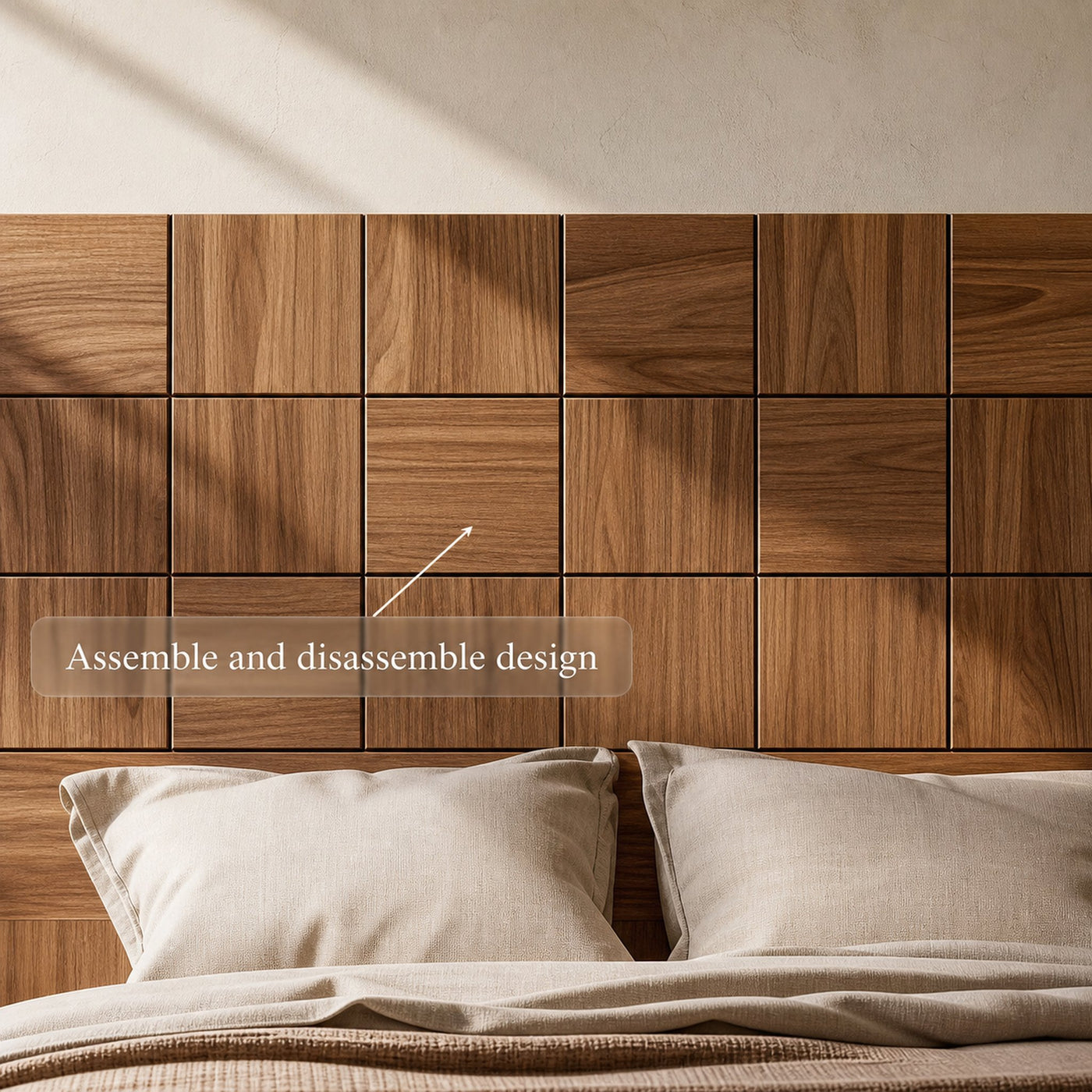 Mid Century Solid Wood Headboard Master Bedroom Decor - product view 6