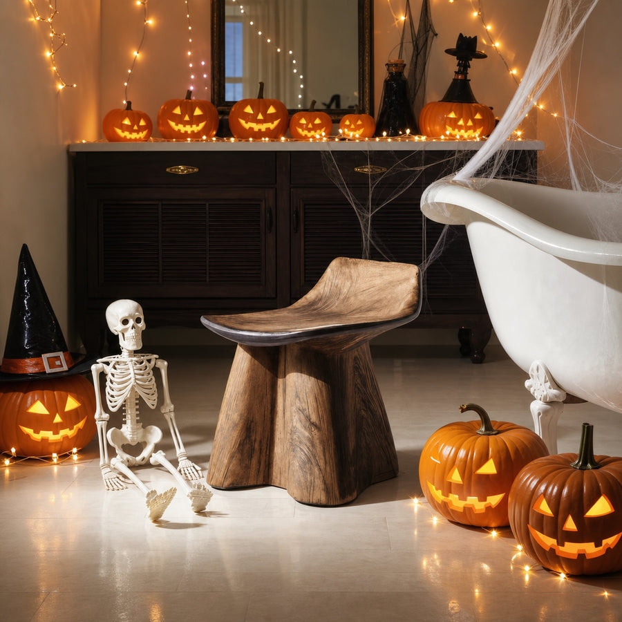Mid Century Solid Wood Shower Bench For Living Room Halloween Bathroom Furniture
