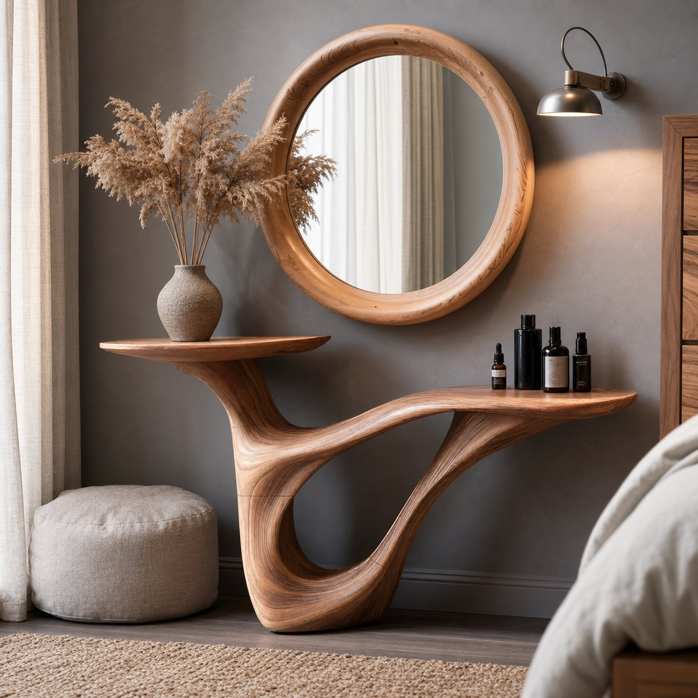Mid Century Solid Wood Vanity For Furniture Decor Space - product view 6
