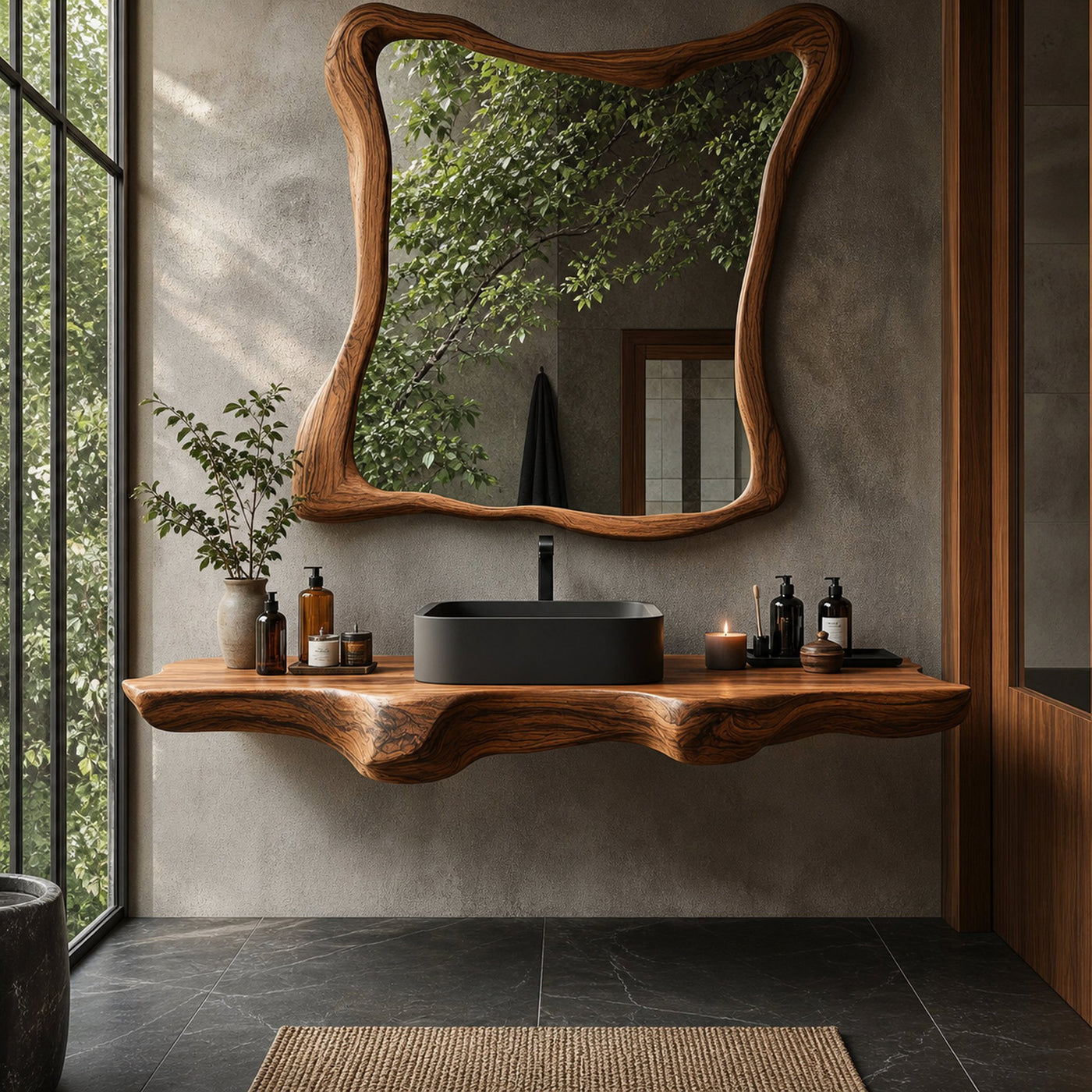 Mid Century Solid Wood Vanity For Sleek Bathroom
