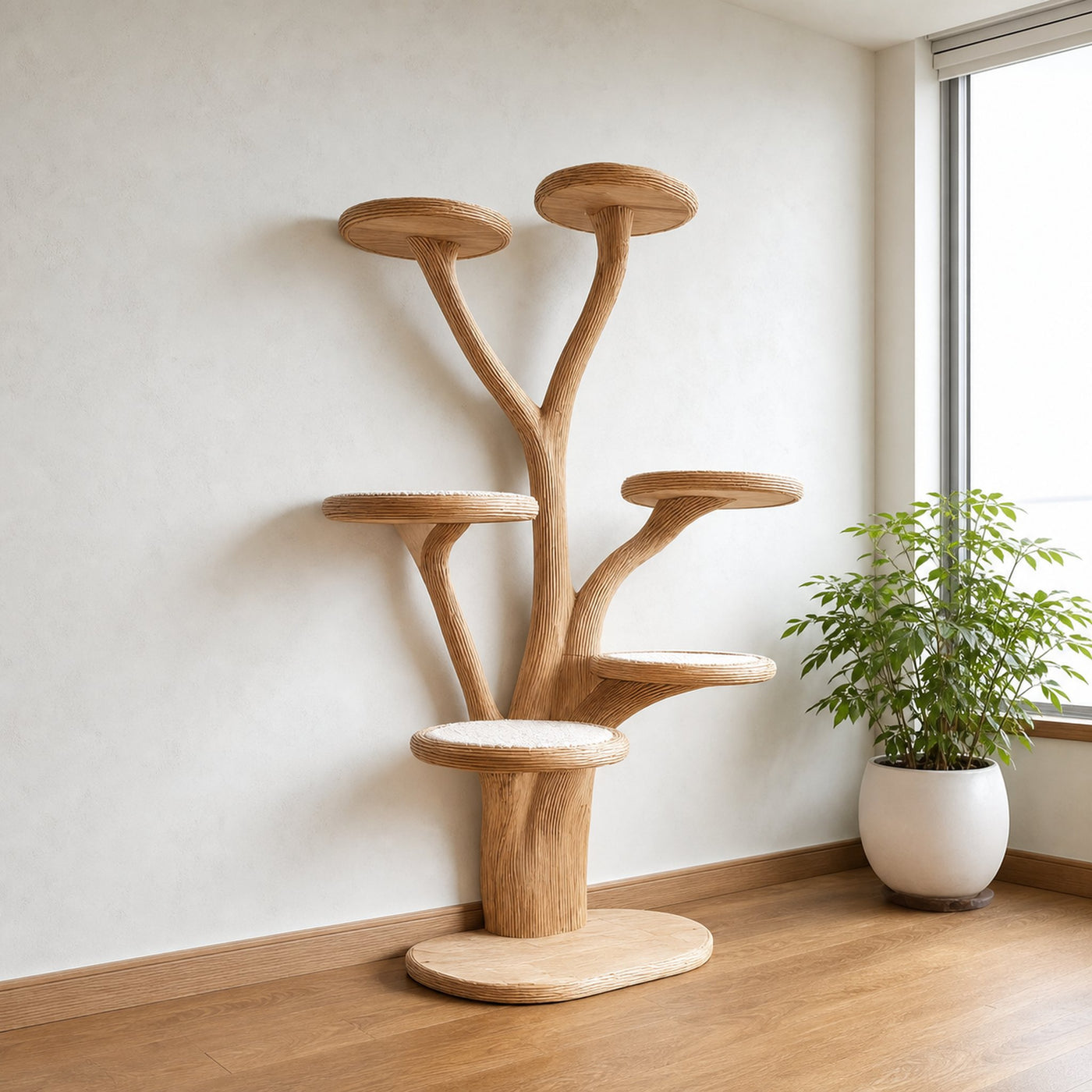 Mid Century Tree Cat Tower Family Room