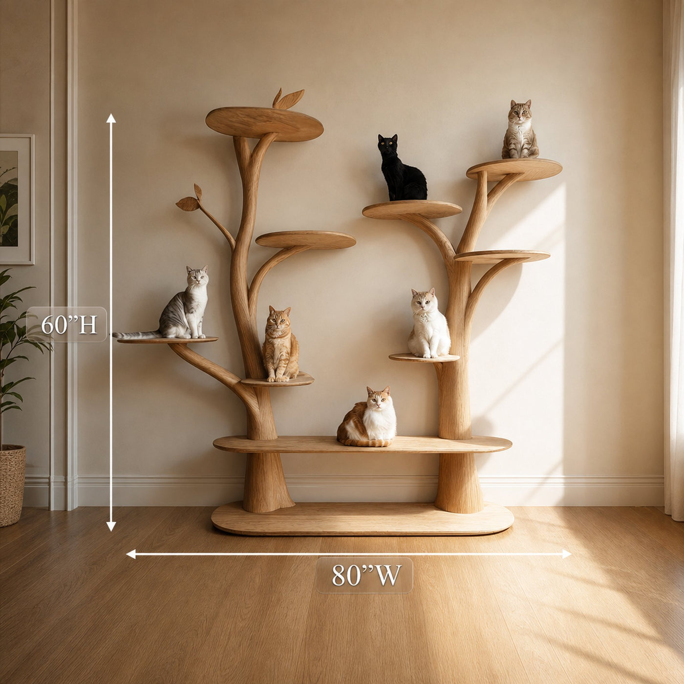 Mid Century Tree Cat Tower Family Room - product view 6