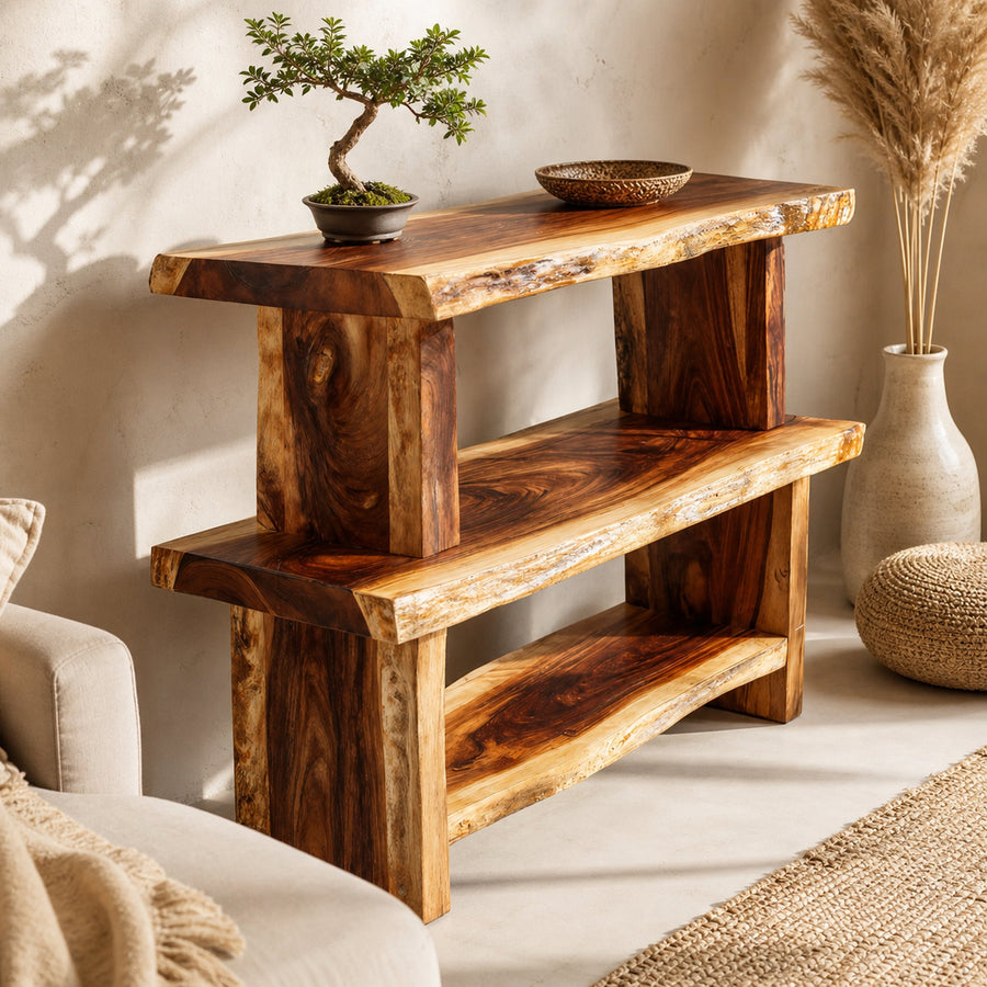 Mid Century Wood Bookshelf For Living Room Storage And Home Decor