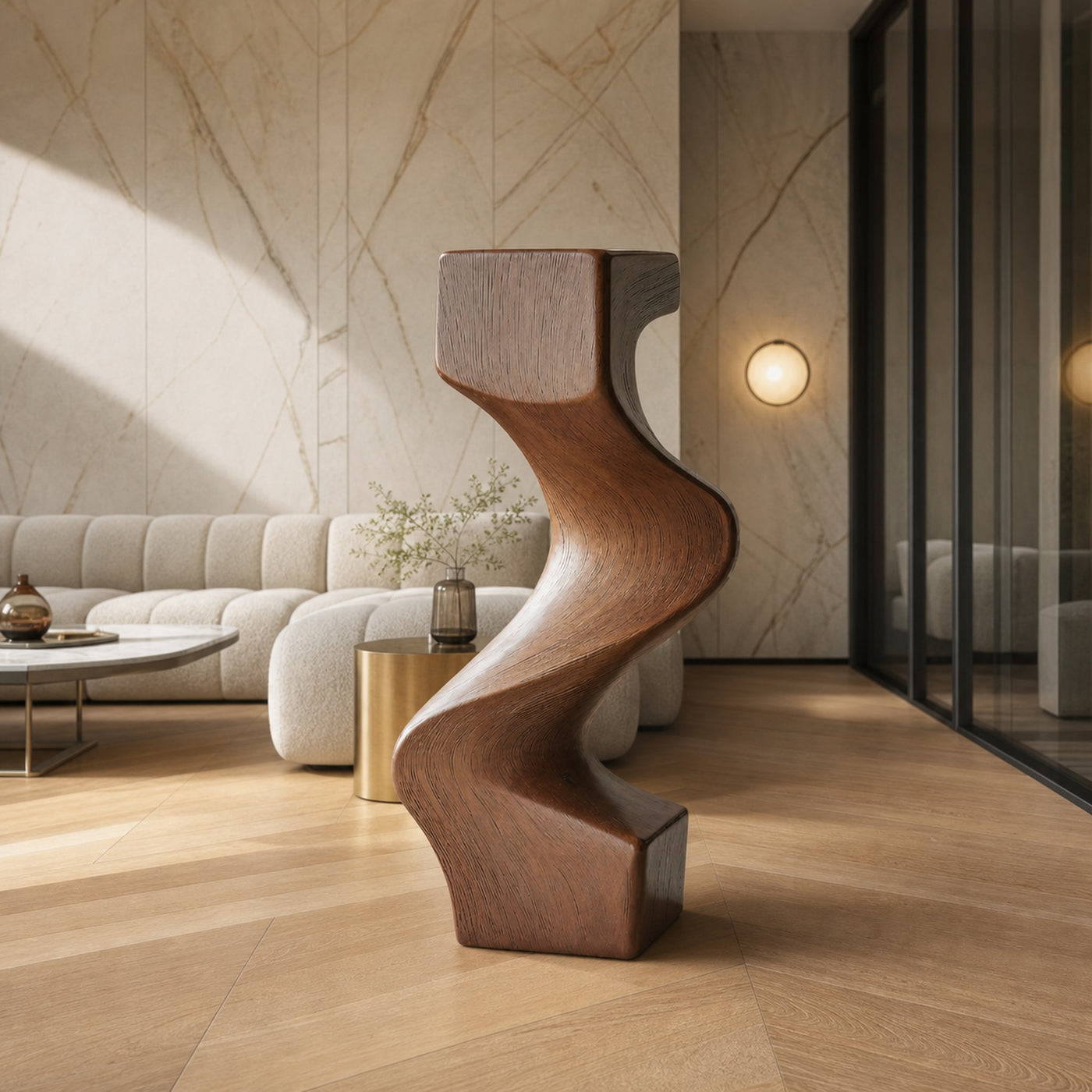 Mid Century Wooden Abstract Sculpture For Furniture Decor - product view 6
