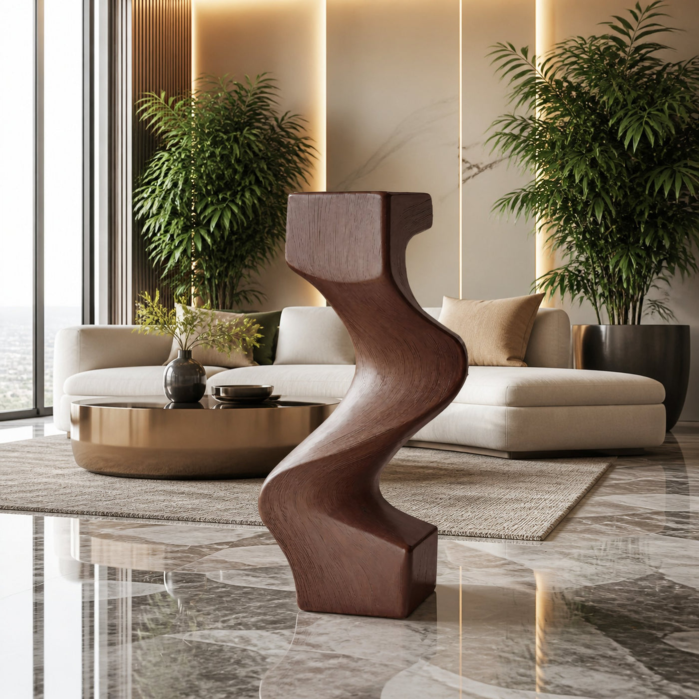 Mid Century Wooden Abstract Sculpture For Furniture Decor - product view 7