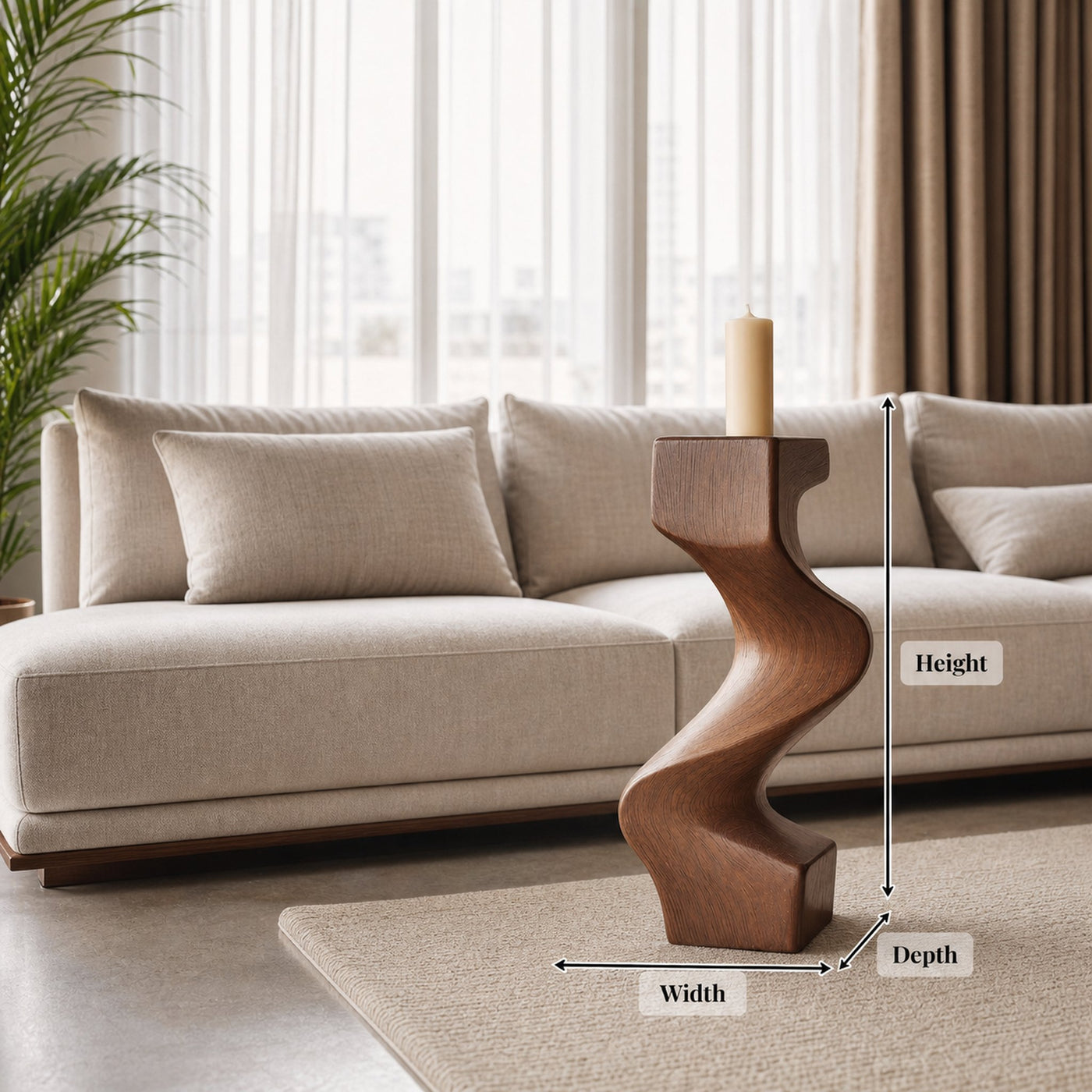 Mid Century Wooden Abstract Sculpture For Furniture Decor - product view 8