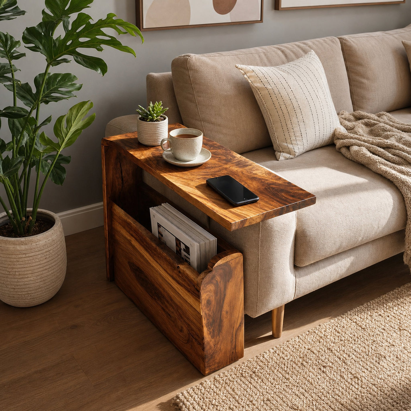 Mid Century Wooden Armrest For Home Furniture Decor - product view 6