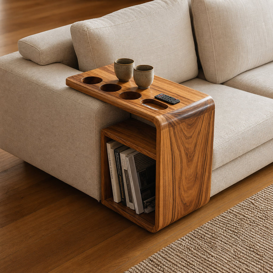 Mid Century Wooden Armrest For Living Room Design