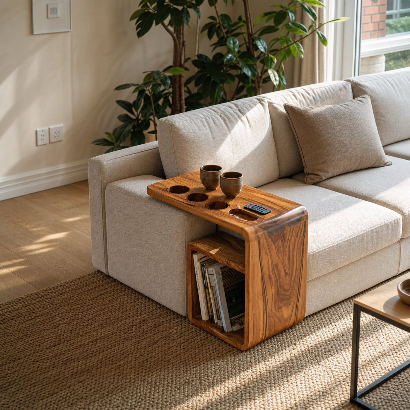 Mid Century Wooden Armrest For Living Room Design - product view 6