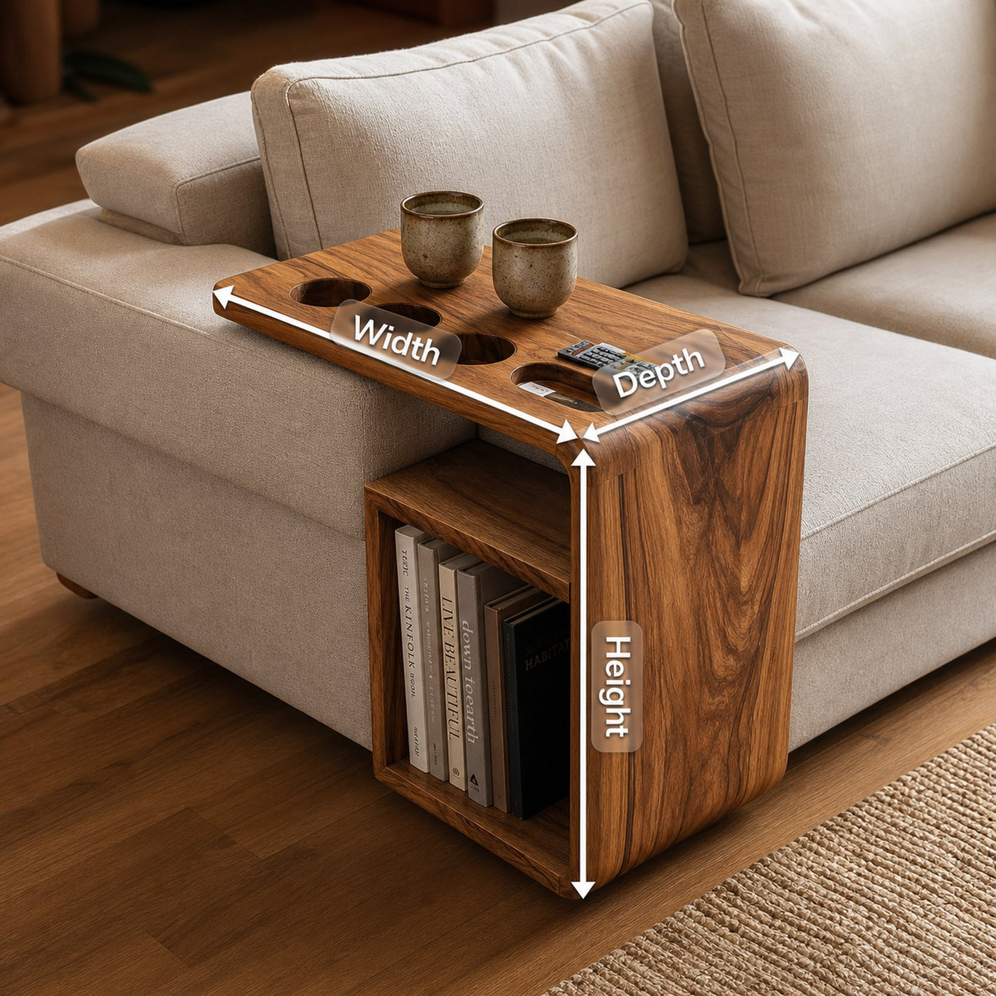 Mid Century Wooden Armrest For Living Room Design - product view 8