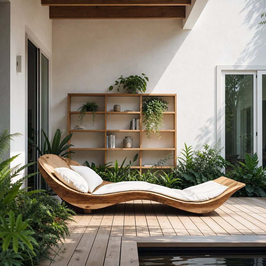 Mid Century Wooden Daybed For Modern Bedroom Furniture Decor
