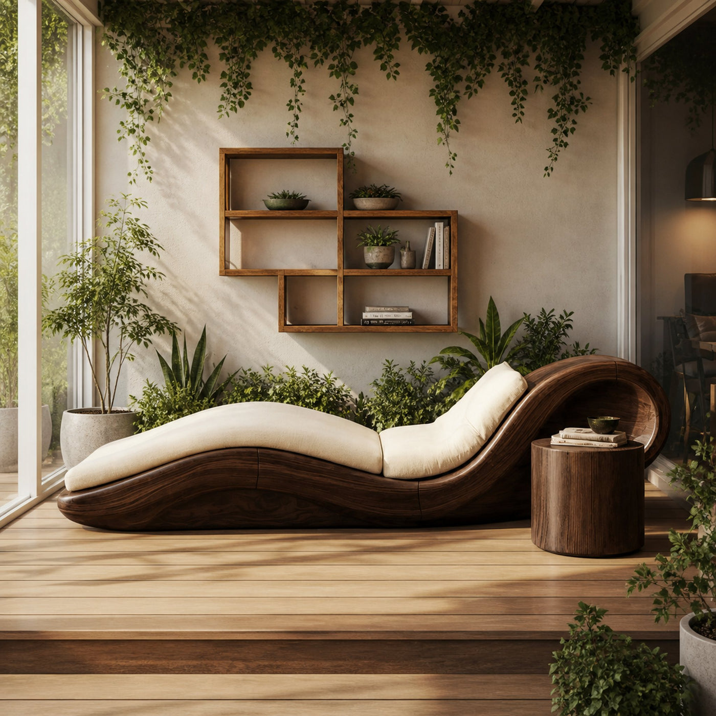 Mid Century Wooden Daybed For Patio Furniture Outdoor Design - product view 6