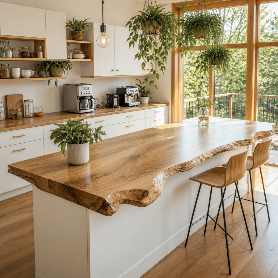 Mid Century Wooden Kitchen Countertop For Modern Kitchen Transformation