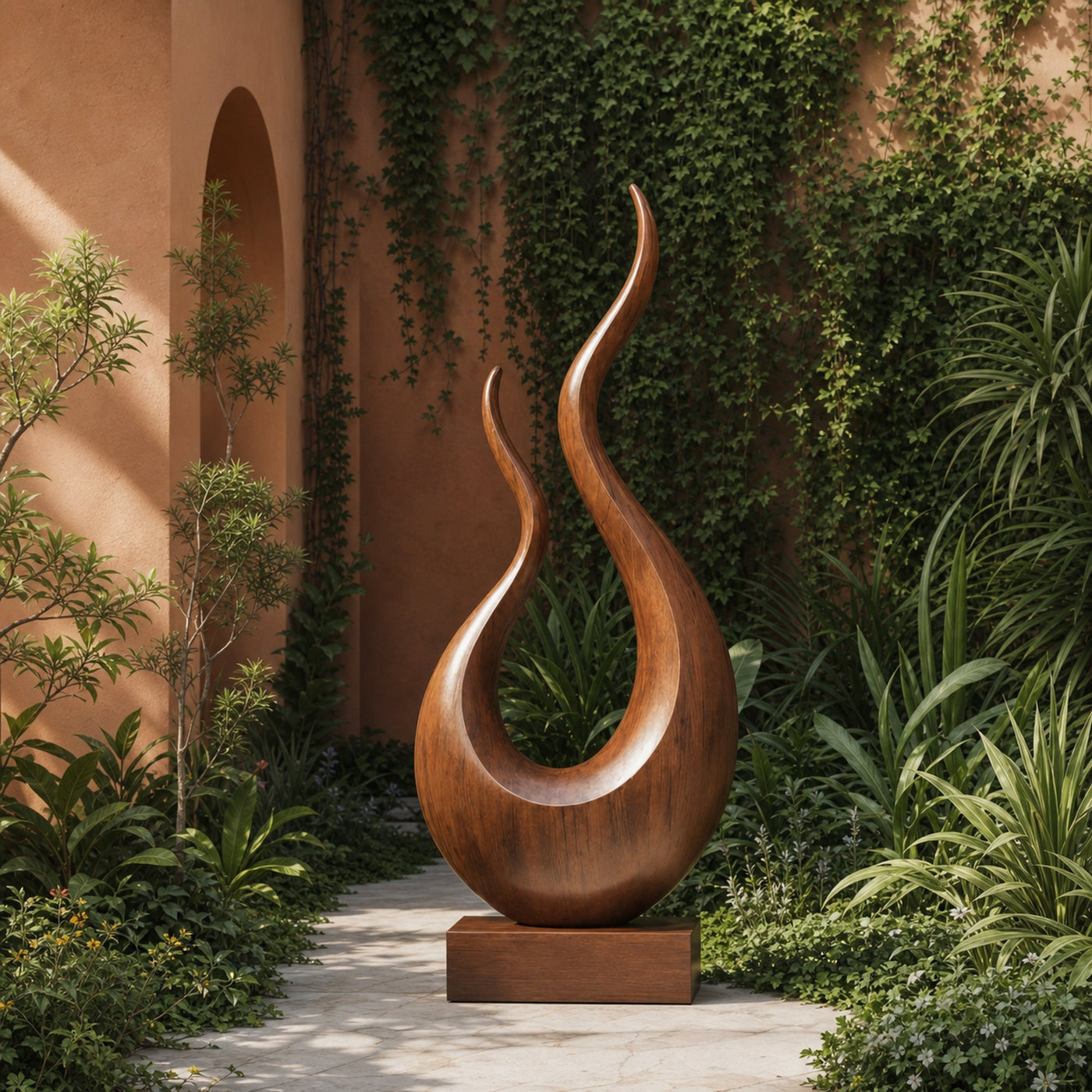Mid Century Wooden Sculpture For Garden Decorative Panel - product view 6