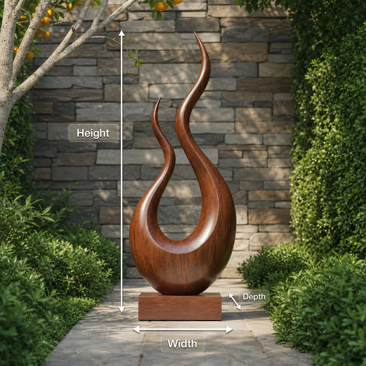 Mid Century Wooden Sculpture For Garden Decorative Panel - product view 8