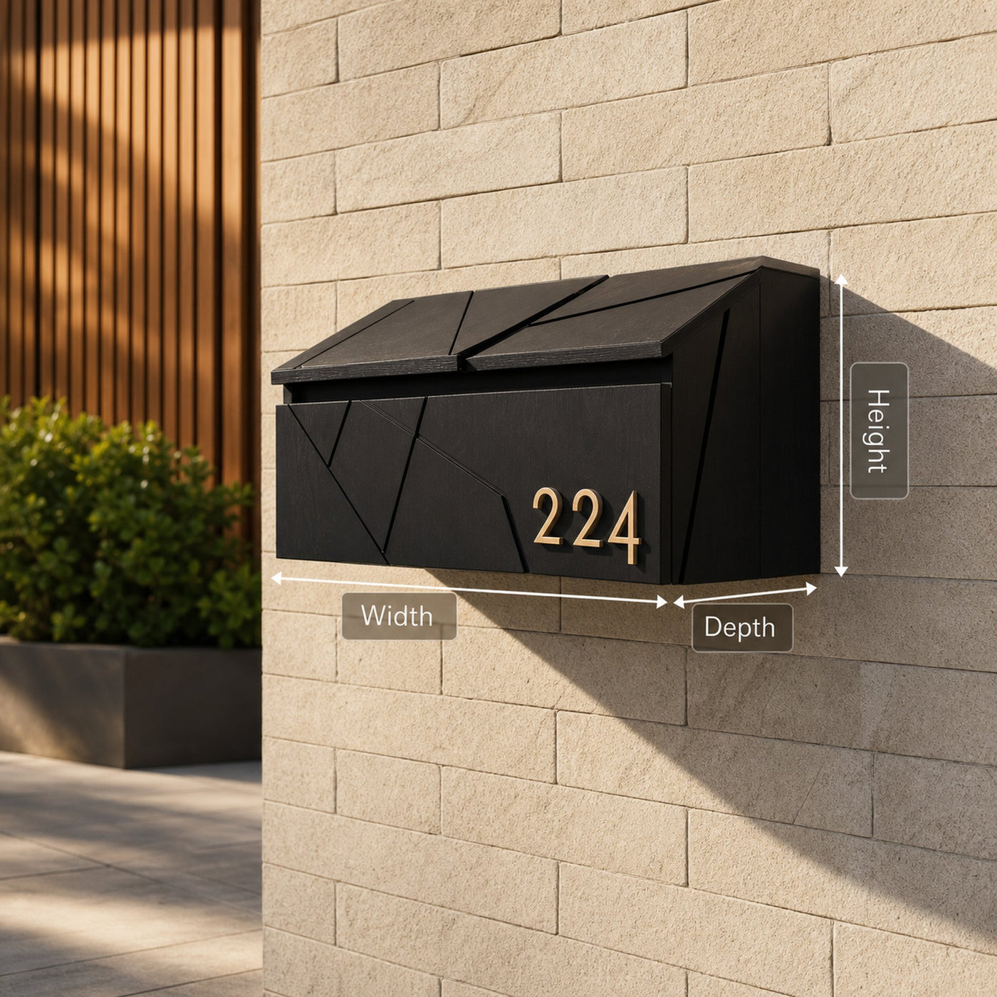 Mid Century Wooden Sculpture Mailbox For Garden Patio Outdoor Accent - product view 6