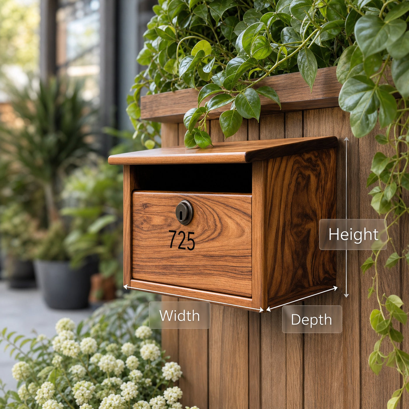 Mid Century Wooden Sculpture Mailbox For Outdoor Patio Furniture - product view 6