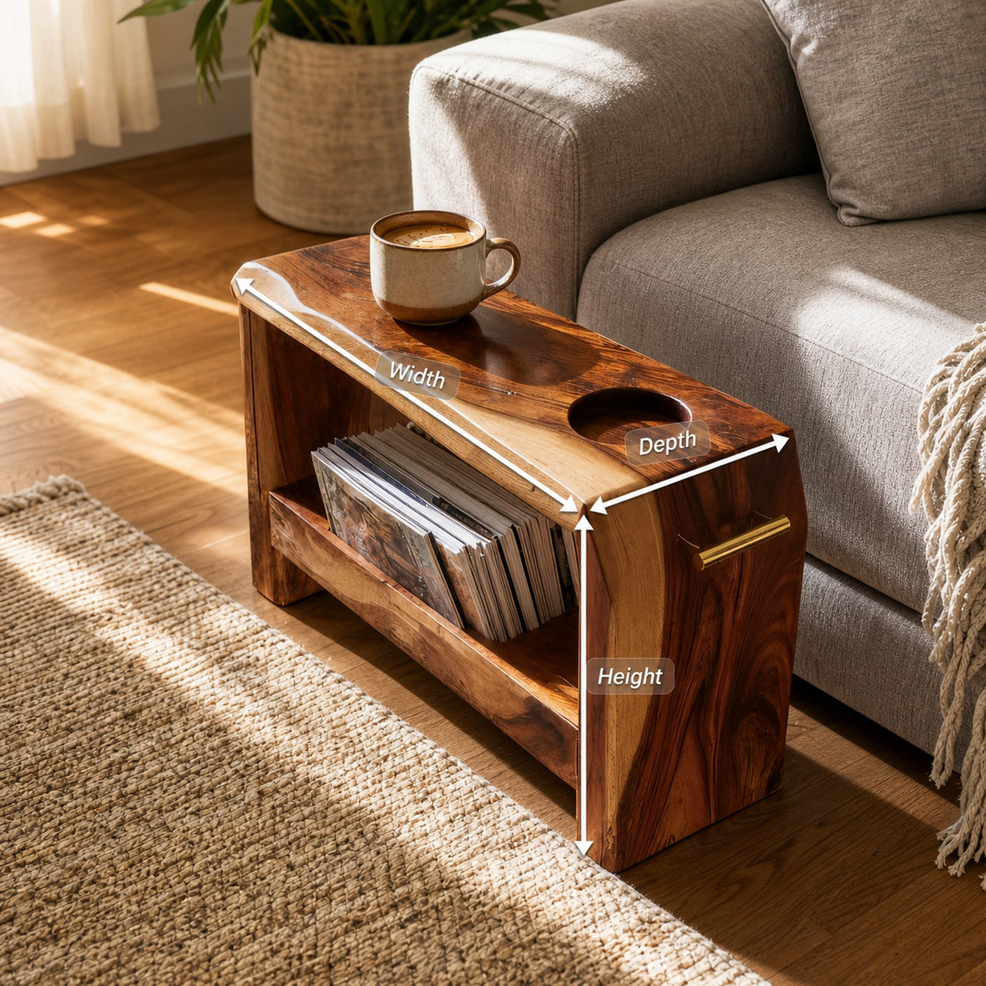 Mid Century Wooden Side Table For Living Room Decor - product view 8