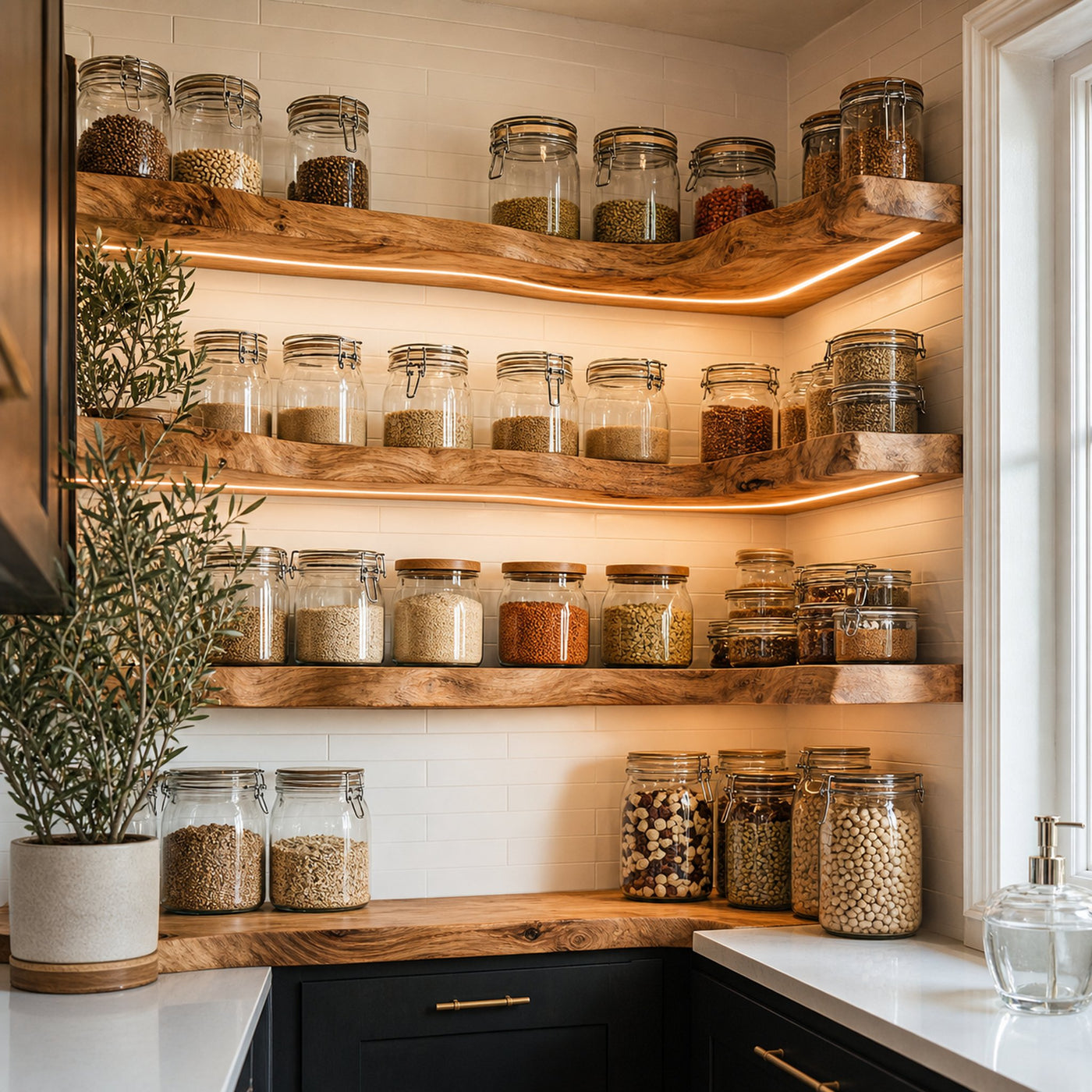 Mid Century Wooden Spice Rack For Kitchen Storage Decor