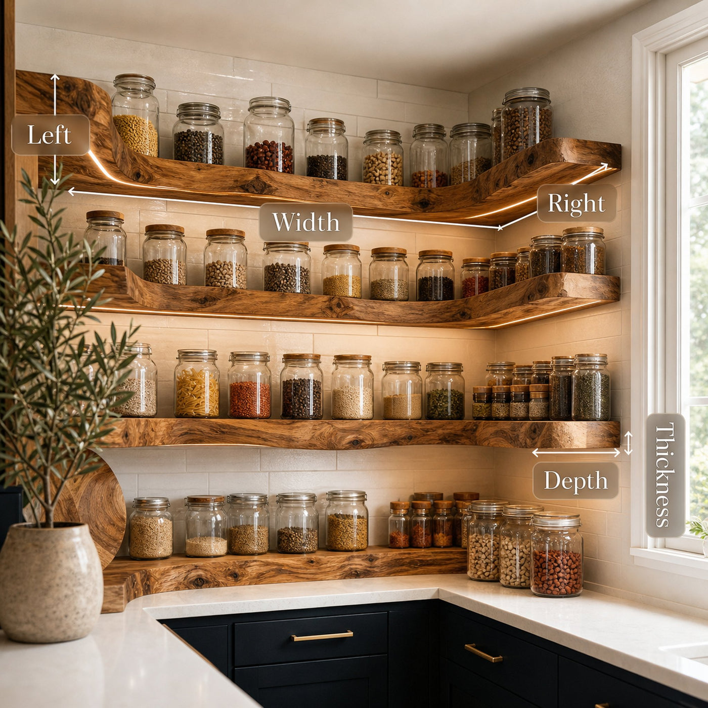 Mid Century Wooden Spice Rack For Kitchen Storage Decor - product view 6
