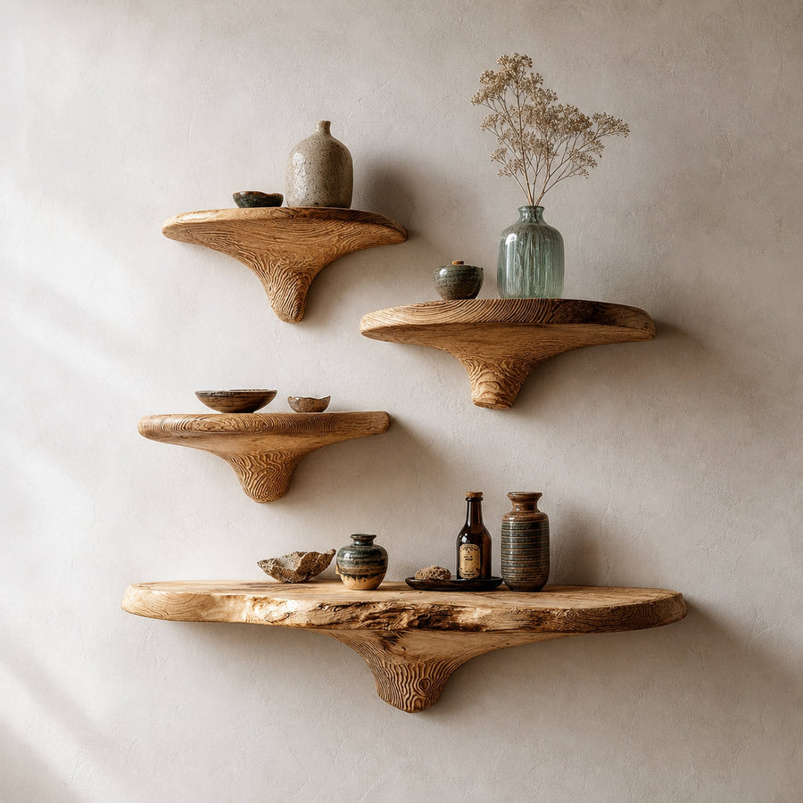 Midcentury Mushroom Shelf Bathroom
