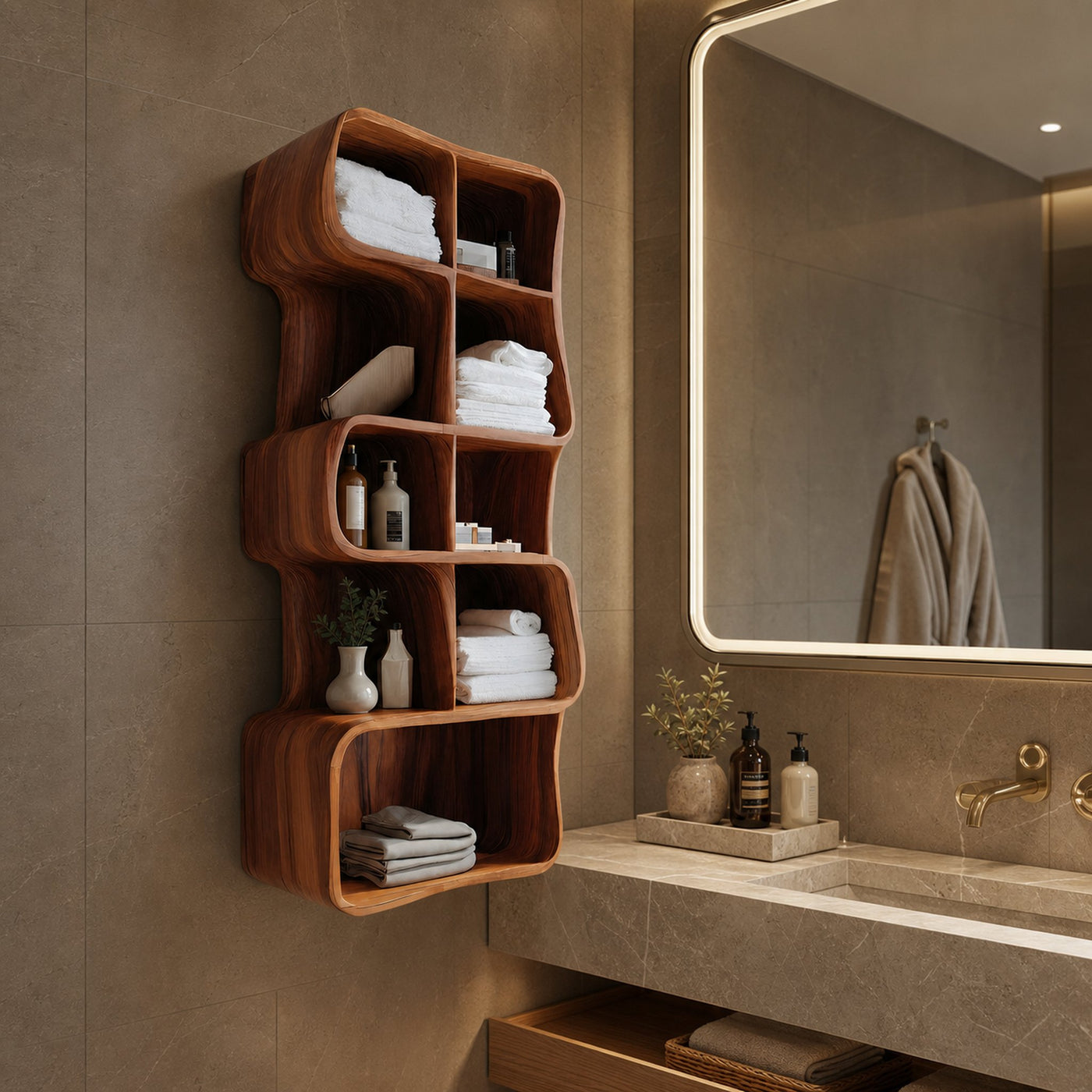 Minimal Wall Bathroom Shelf For Bathroom Interior - product view 6