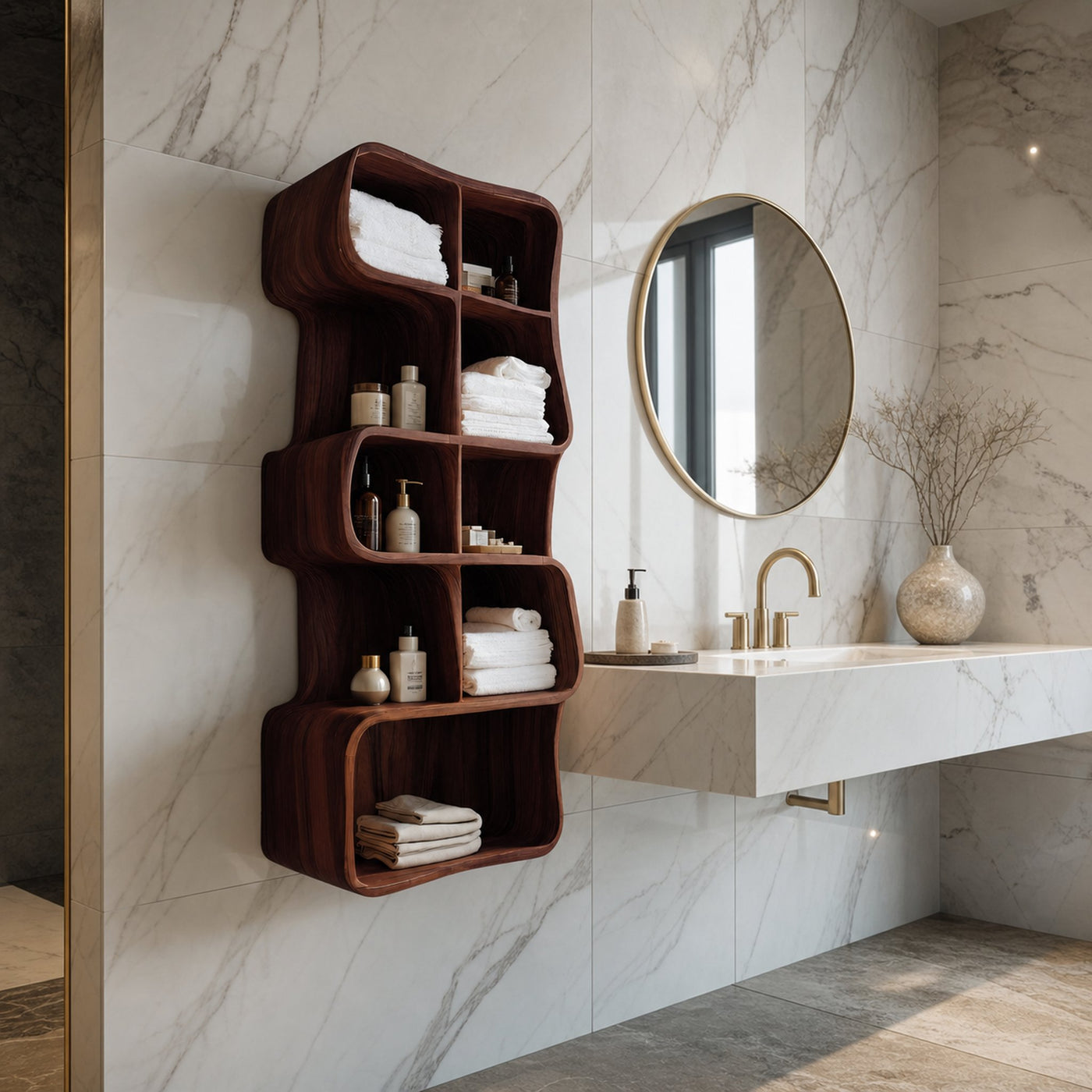 Minimal Wall Bathroom Shelf For Bathroom Interior - product view 7
