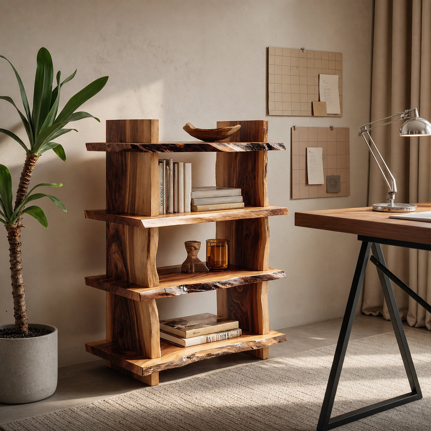 Minimal Wood Bookshelf For Bedroom Storage And Modern Decor - product view 6