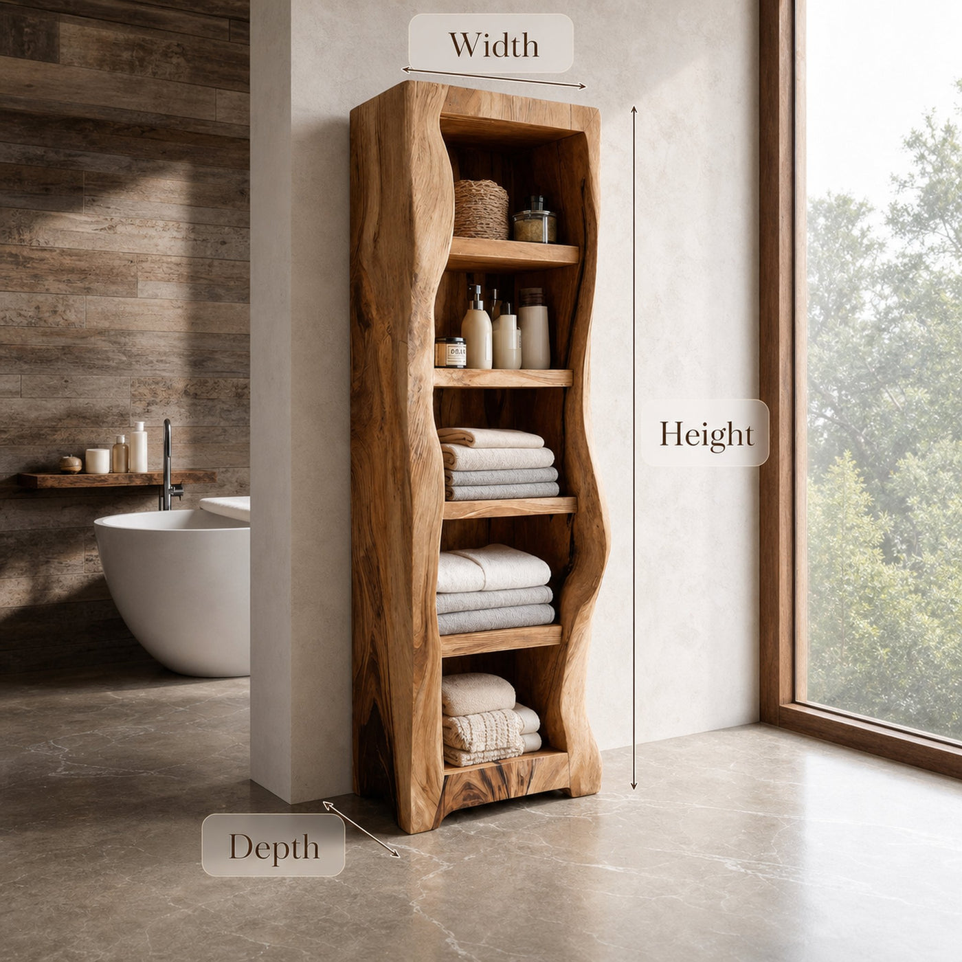 Minimal Wooden Bathroom Storage Cabinet For Bathroom Decor - product view 6