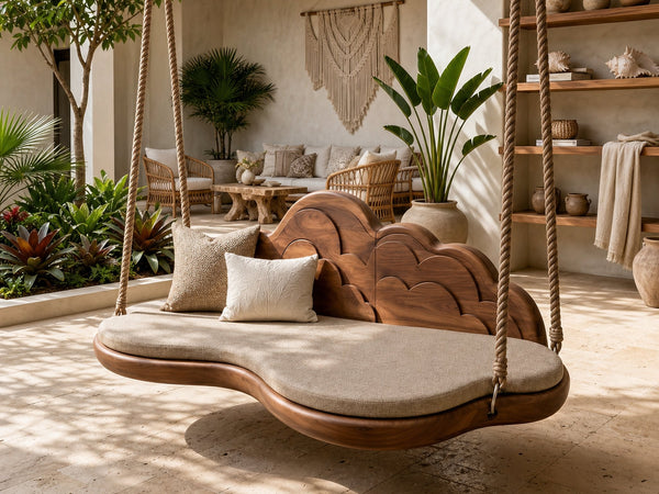 Minimalist Flowing Back Swing Bedroom Lounge Interior Space