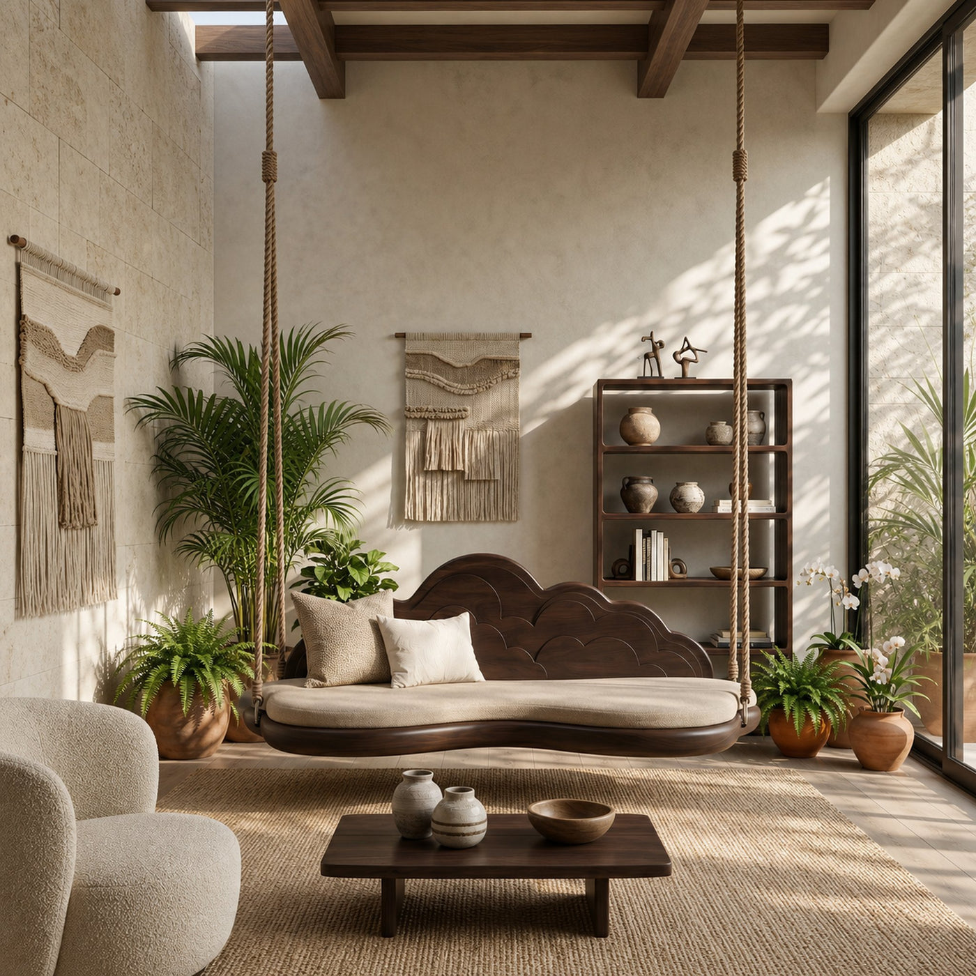 Minimalist Flowing Back Swing Bedroom Lounge Interior Space - product view 7