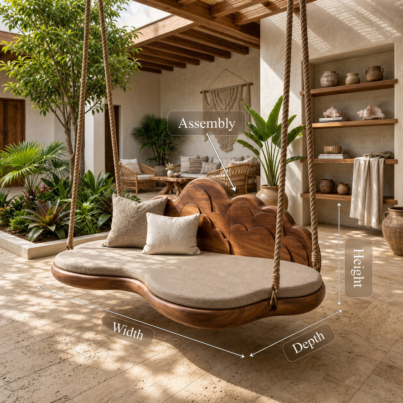 Minimalist Flowing Back Swing Bedroom Lounge Interior Space - product view 8