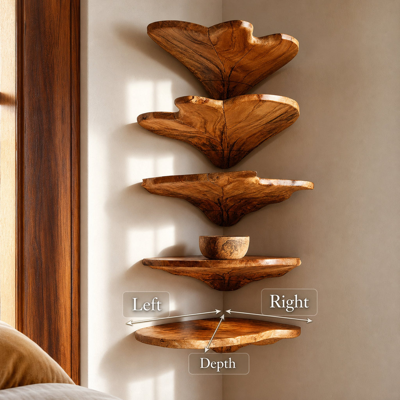 Minimalist Leaf Corner Shelf Bedroom Wall Decor Display - product view 8