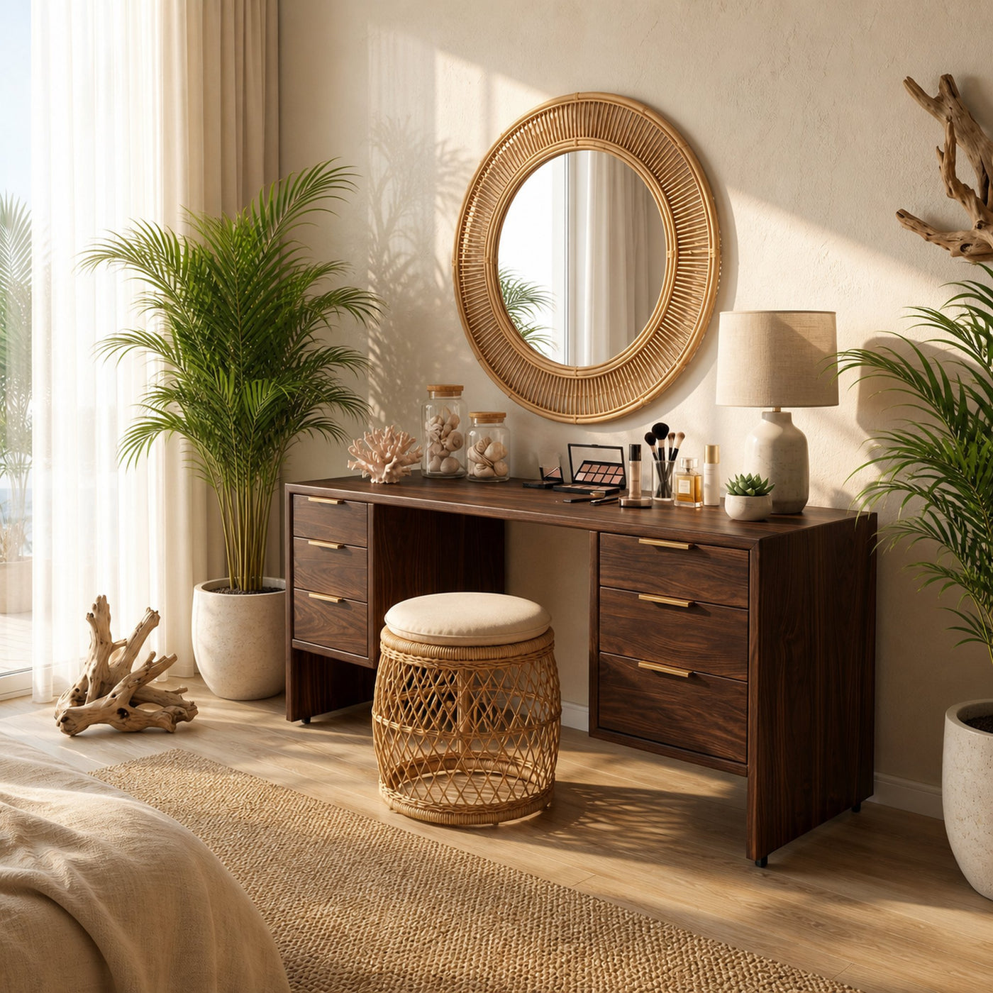 Minimalist Makeup Vanity Desk Personal Beauty Space Dressing Area - product view 7