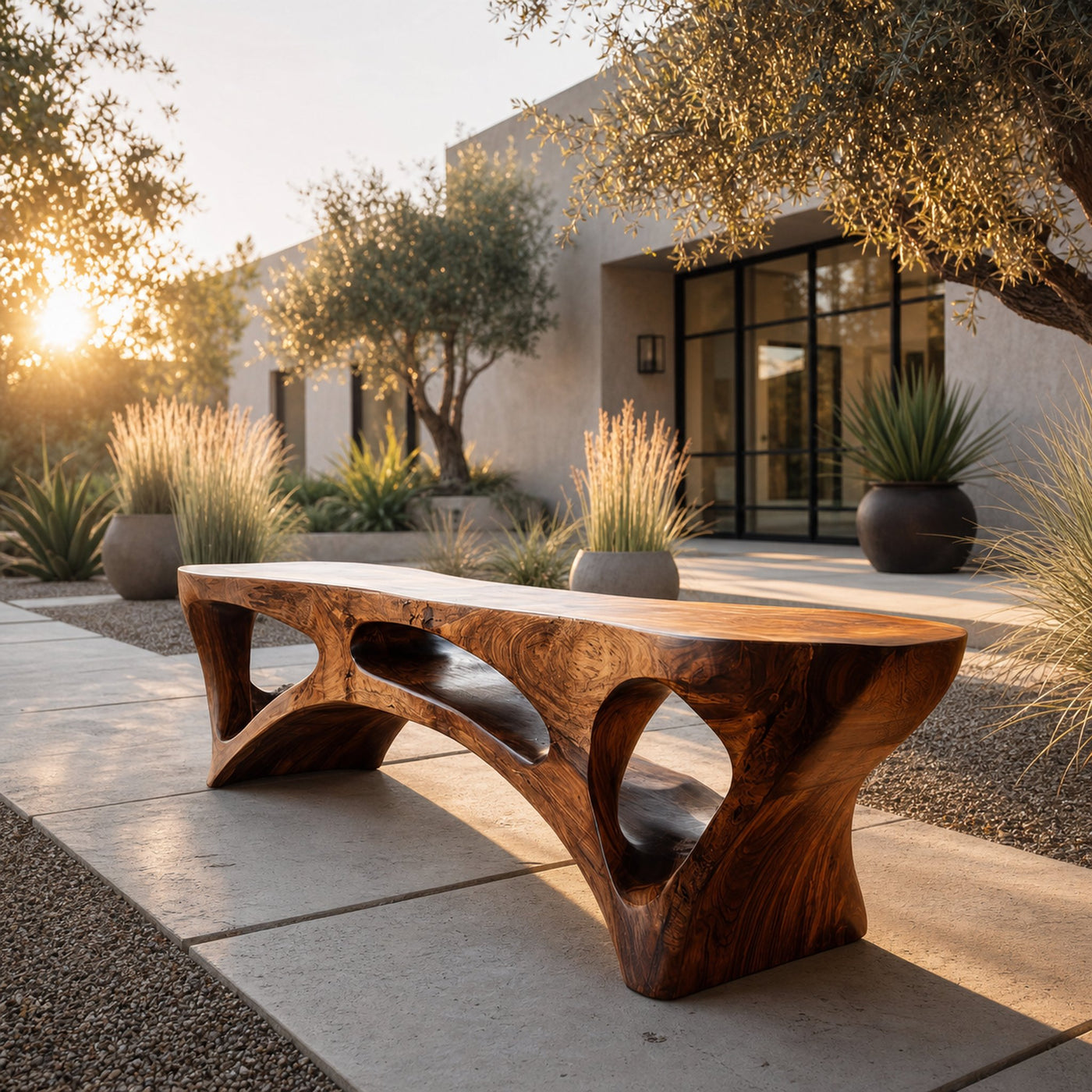 Minimalist Natural Wood Outdoor Bench For Patio Seating - product view 6