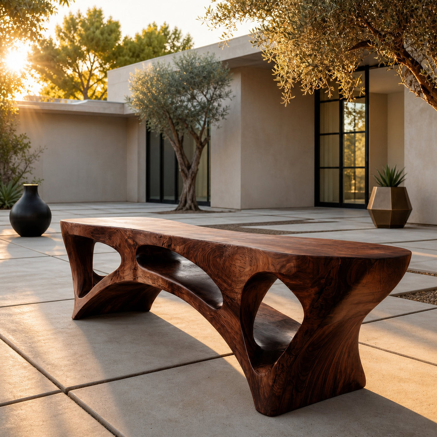 Minimalist Natural Wood Outdoor Bench For Patio Seating - product view 7