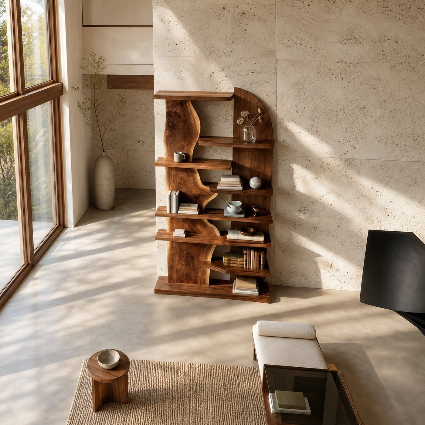 Minimalist Natural Wood Standing Shelf For Home Corner - product view 8