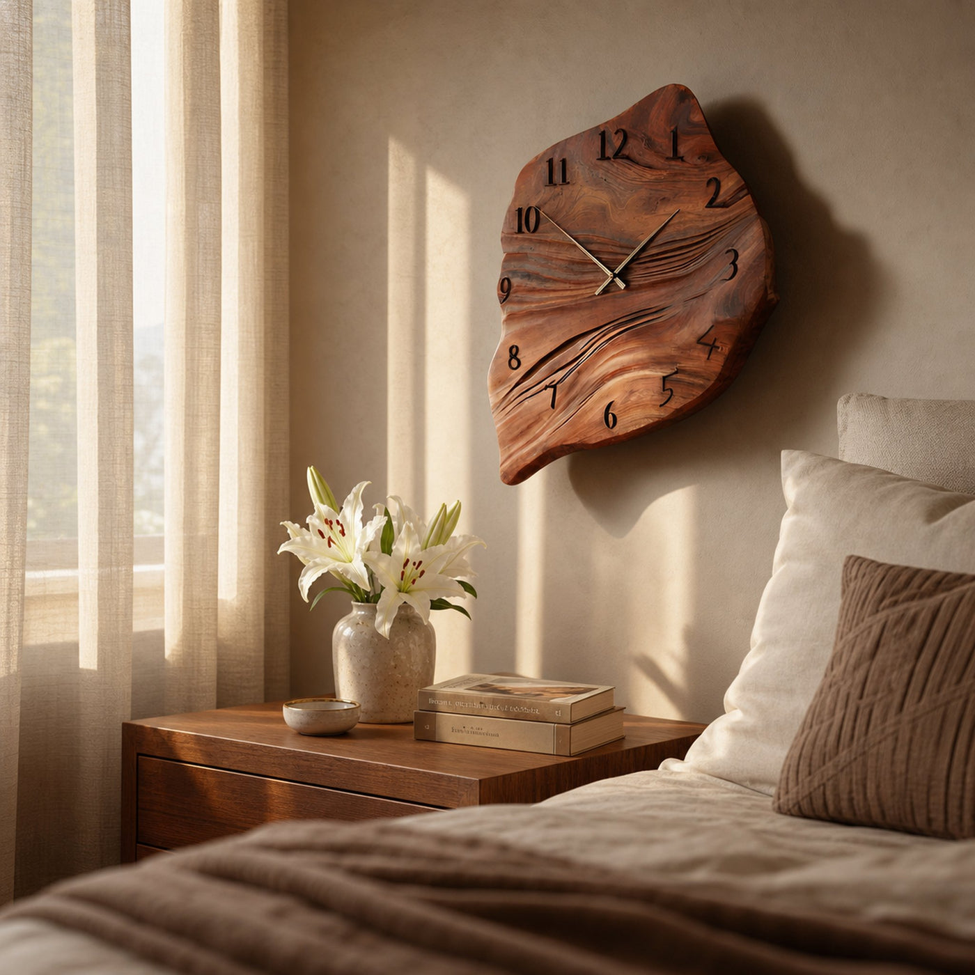 Minimalist Wall Clock Organic Shape Clock For Living Room - product view 6