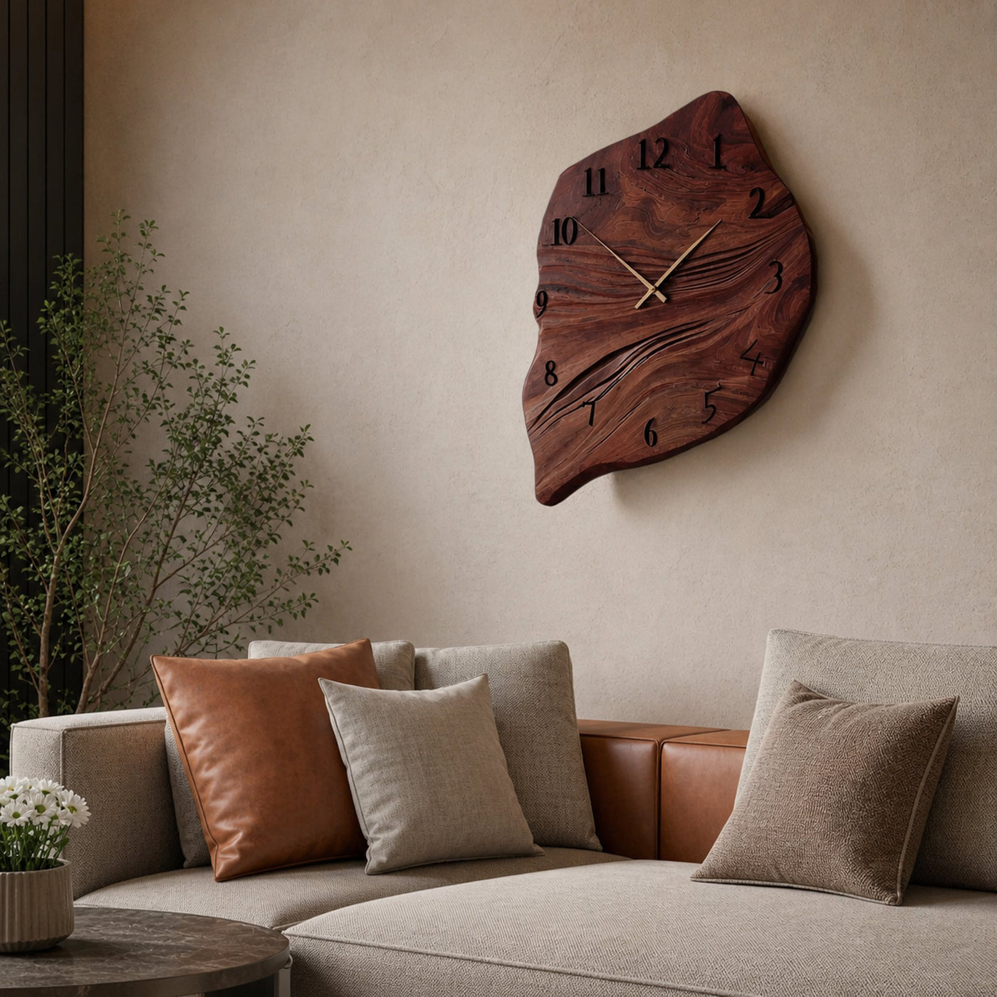 Minimalist Wall Clock Organic Shape Clock For Living Room - product view 7