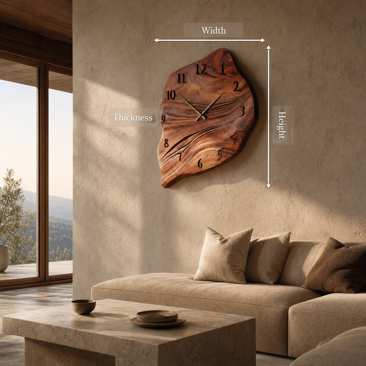 Minimalist Wall Clock Organic Shape Clock For Living Room - product view 8