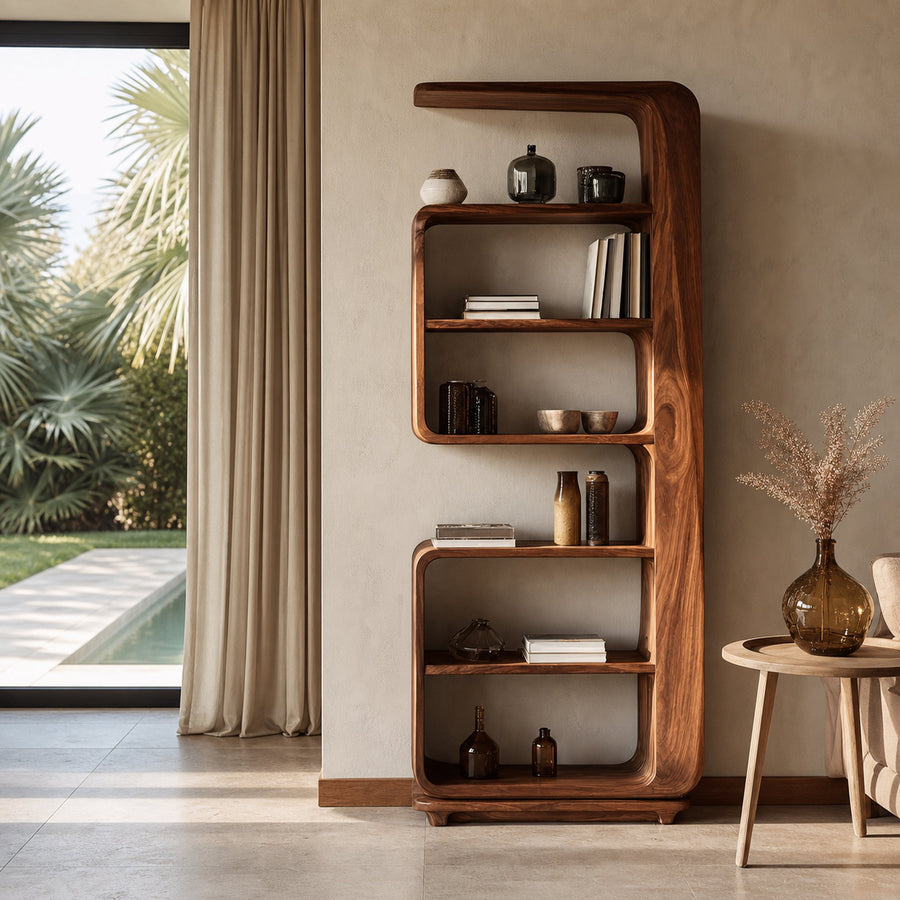 Minimalist Wooden Standing Shelf For Living Room