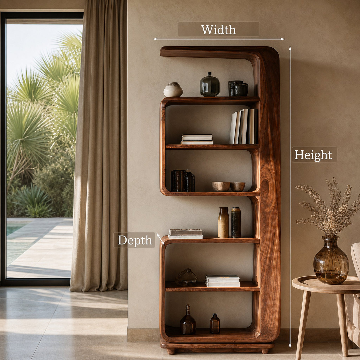 Minimalist Wooden Standing Shelf For Living Room - product view 7