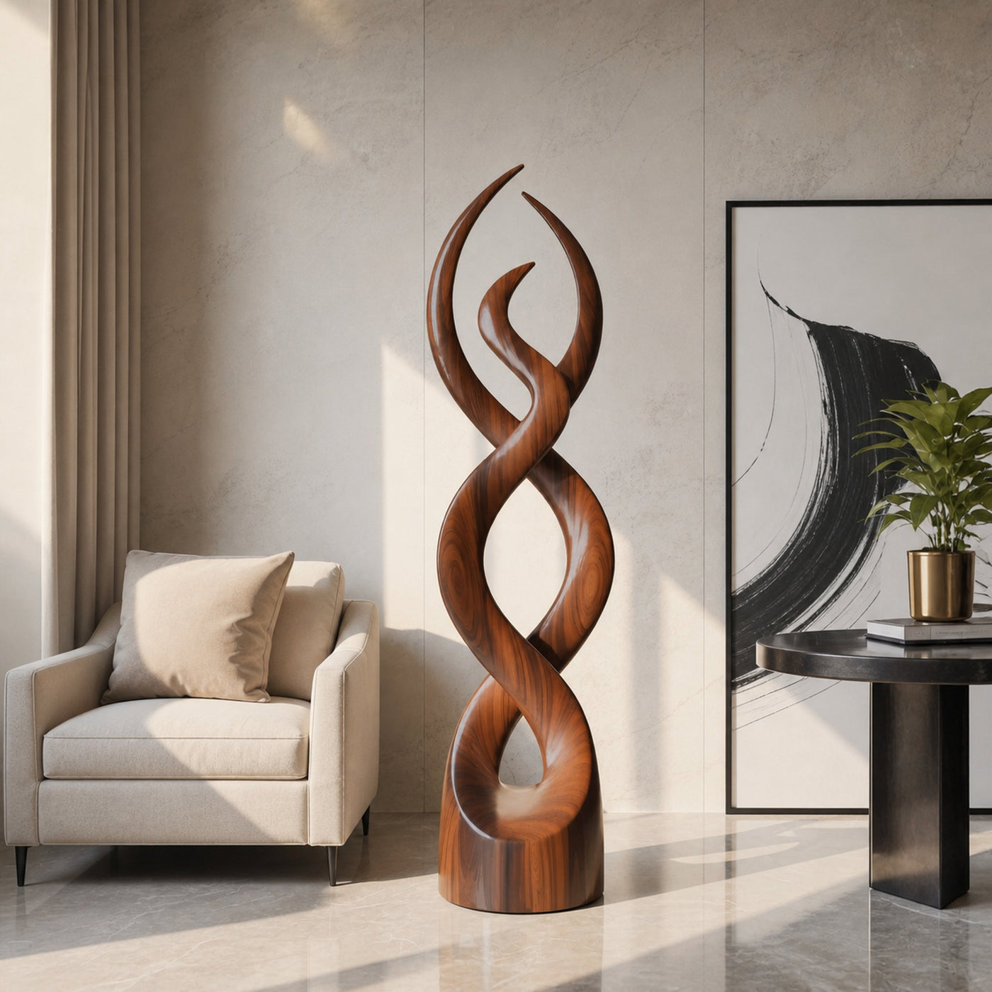 Modern Abstract Wooden Sculpture For Home Decor