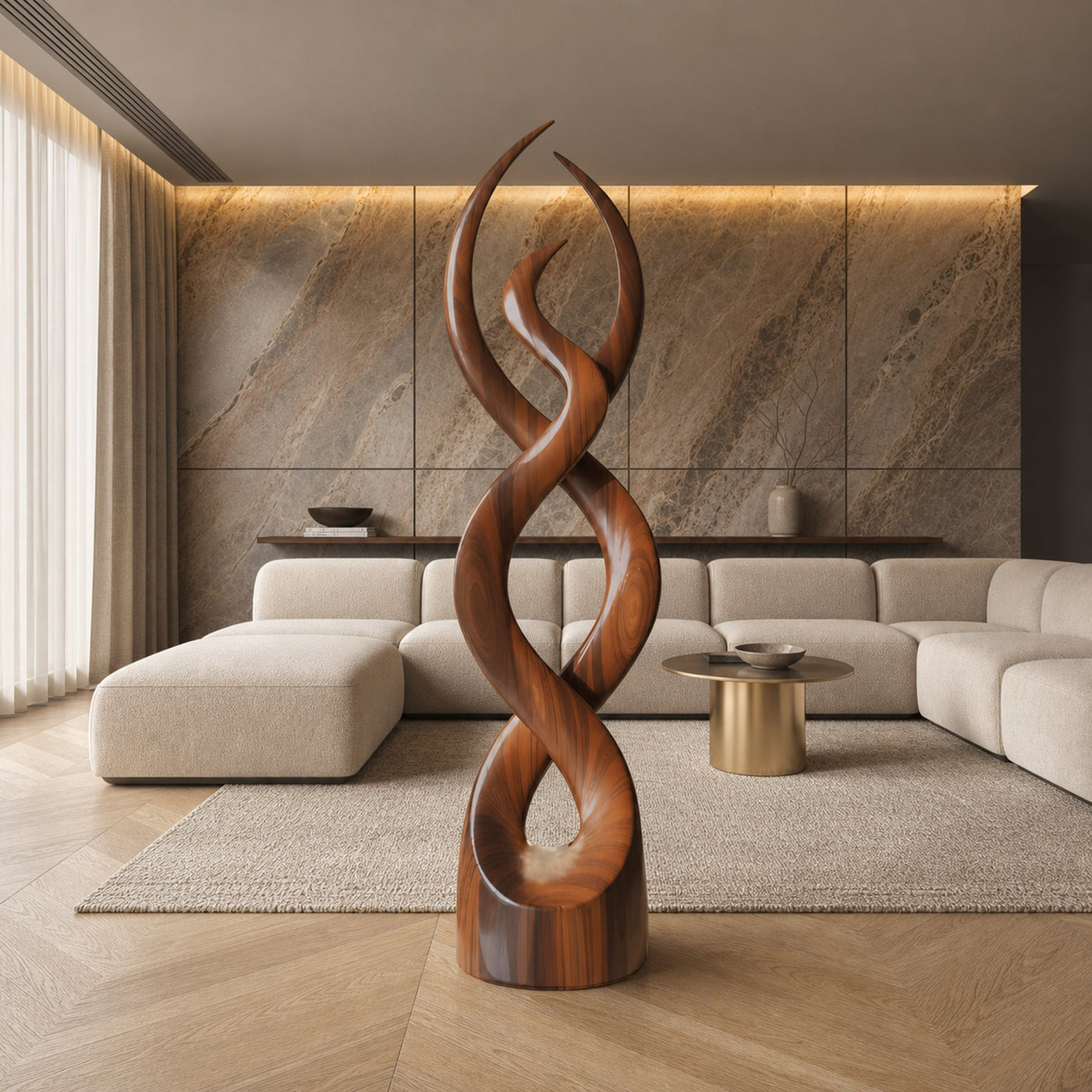Modern Abstract Wooden Sculpture For Home Decor - product view 6