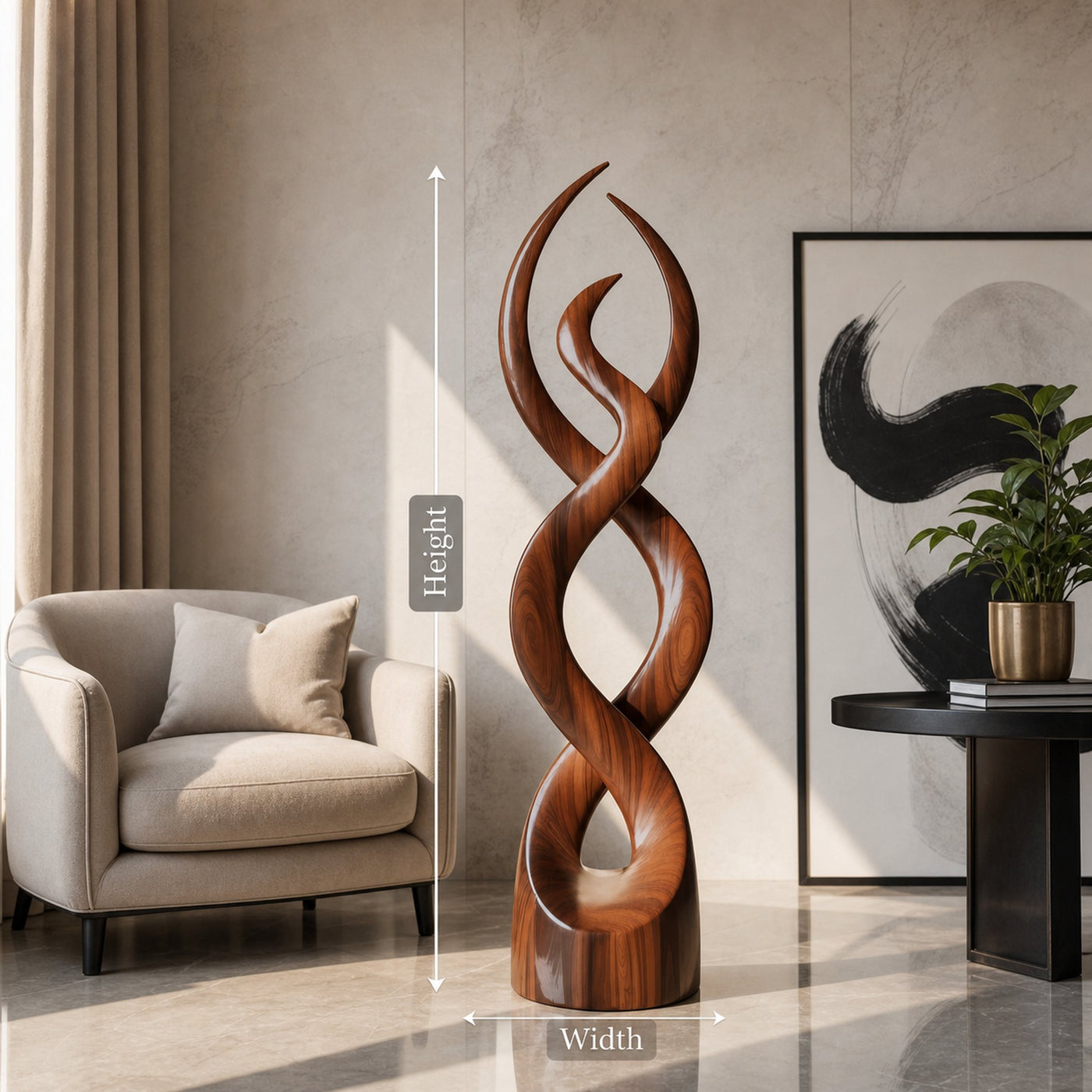 Modern Abstract Wooden Sculpture For Home Decor - product view 8