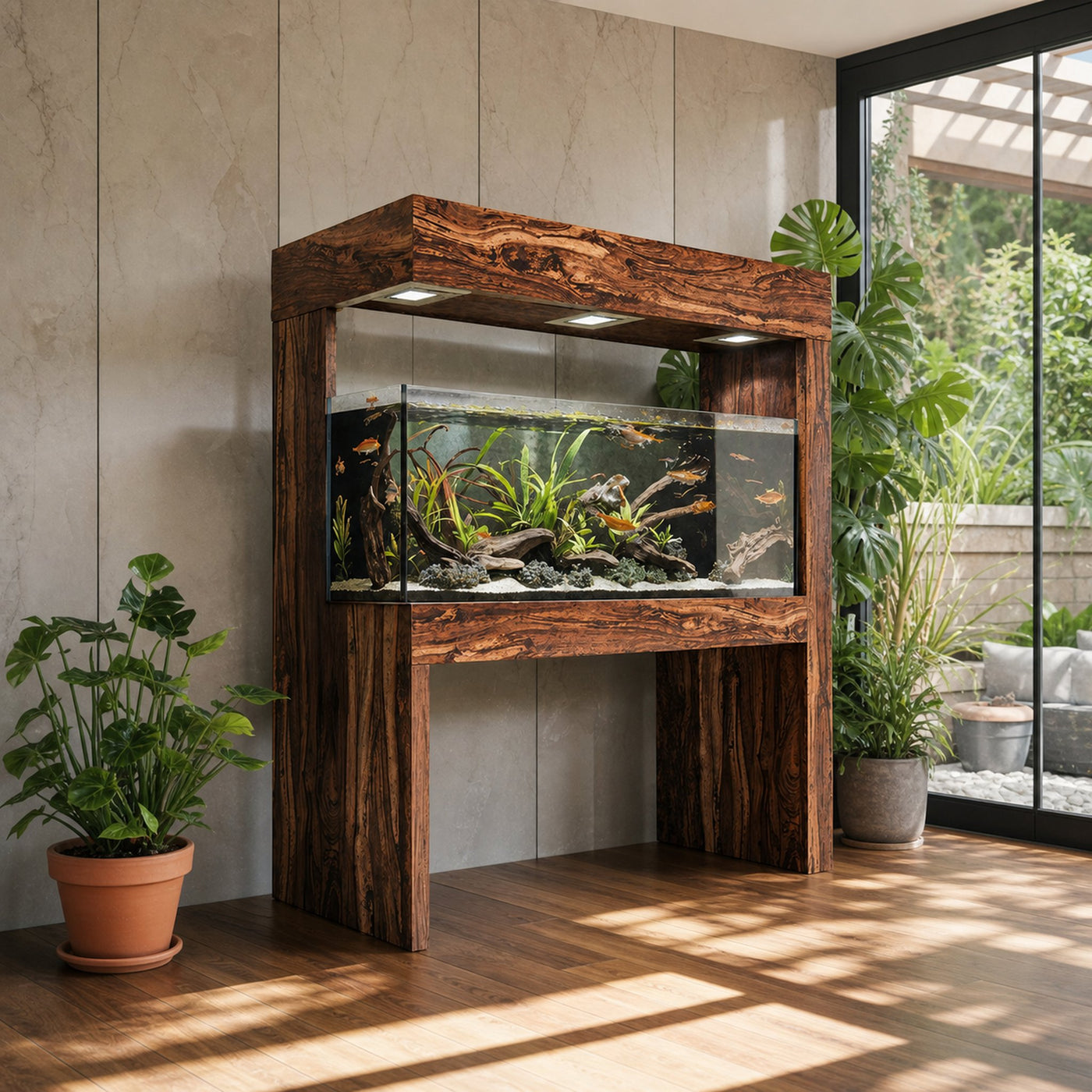 Modern Aquarium Stand With Canopy For Living Room - product view 6