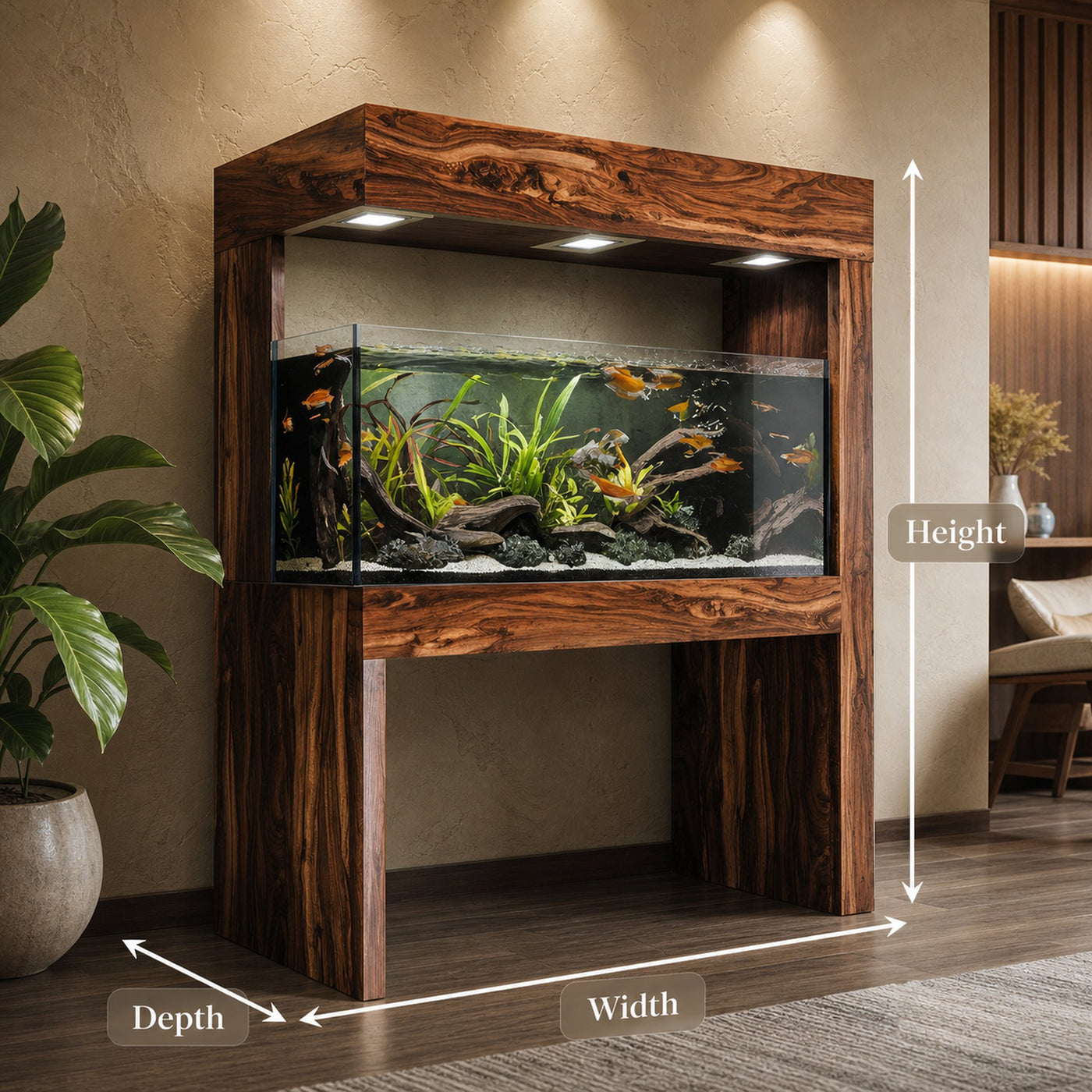 Modern Aquarium Stand With Canopy For Living Room - product view 8