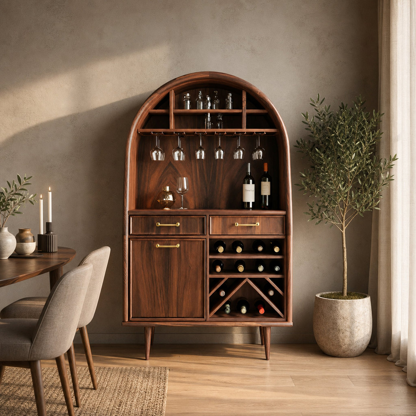 Modern Arched Wine Cabinet For Dining Room - product view 6