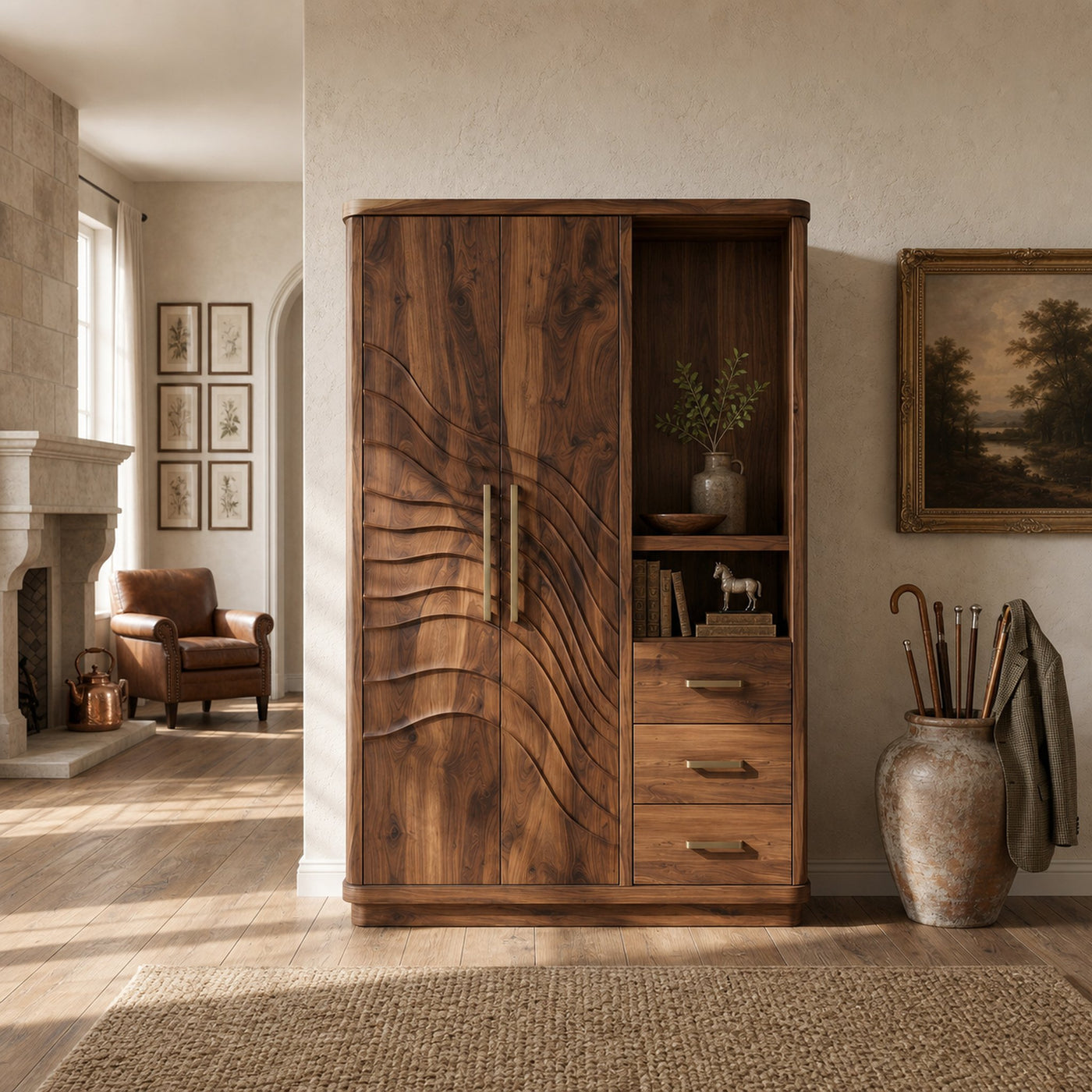 Modern Artistic Form Armoire For Open Lounge Bedroom - product view 6