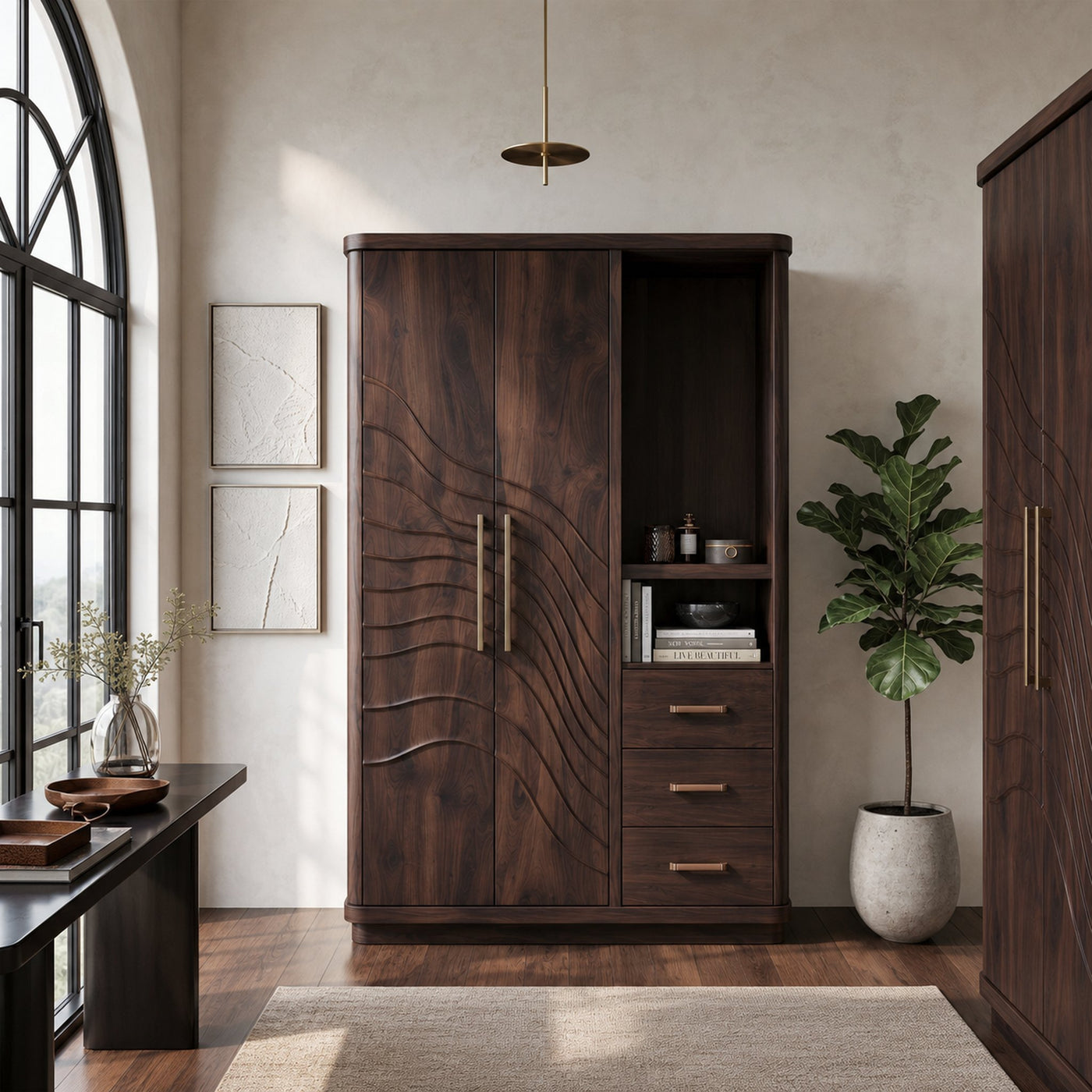 Modern Artistic Form Armoire For Open Lounge Bedroom - product view 7